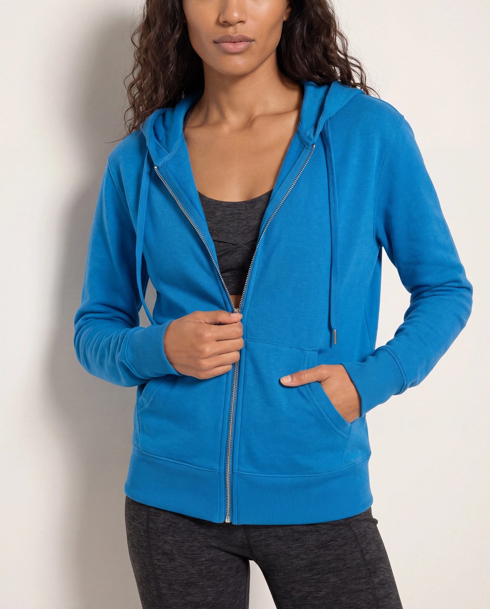 Electric Cobalt $|& Interval Flex Fleece Zip Hoodie - SOF Full Front