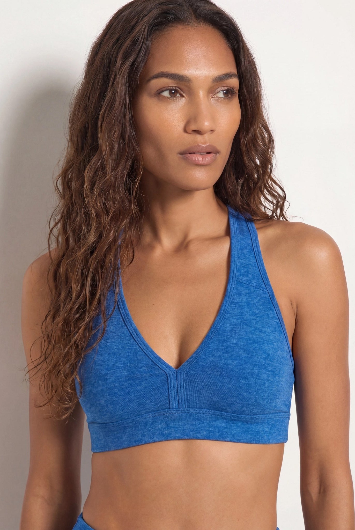 Electric Cobalt Heather $|& Interval FlowHeather Sculpt Enhearten Bra - SOF Full Front