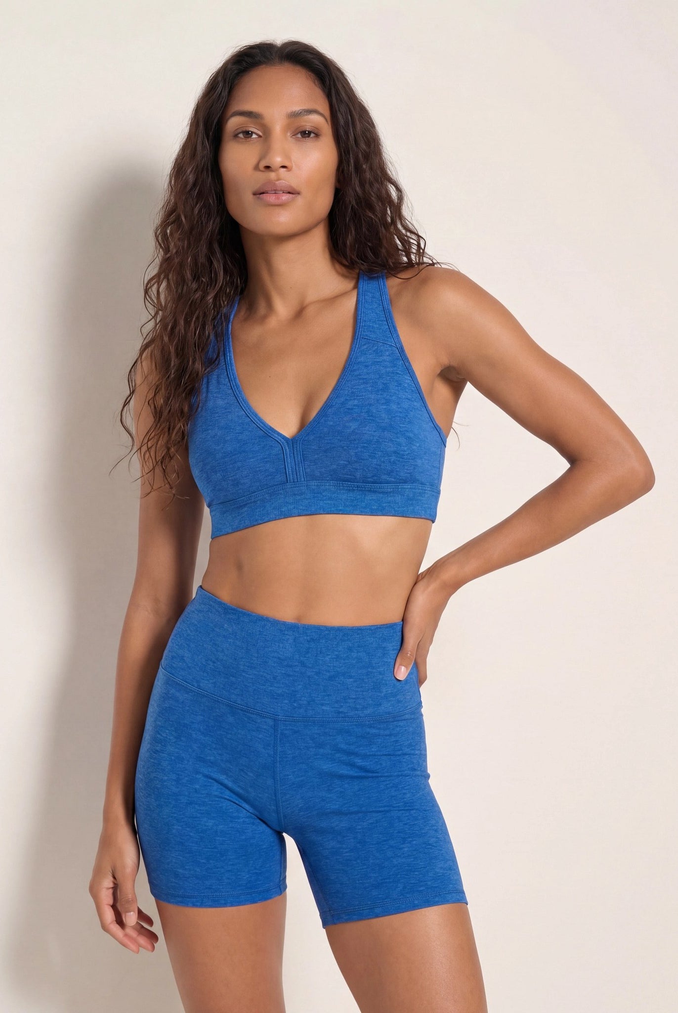 Electric Cobalt Heather $|& Interval FlowHeather Sculpt Enhearten Bra - SOF Front