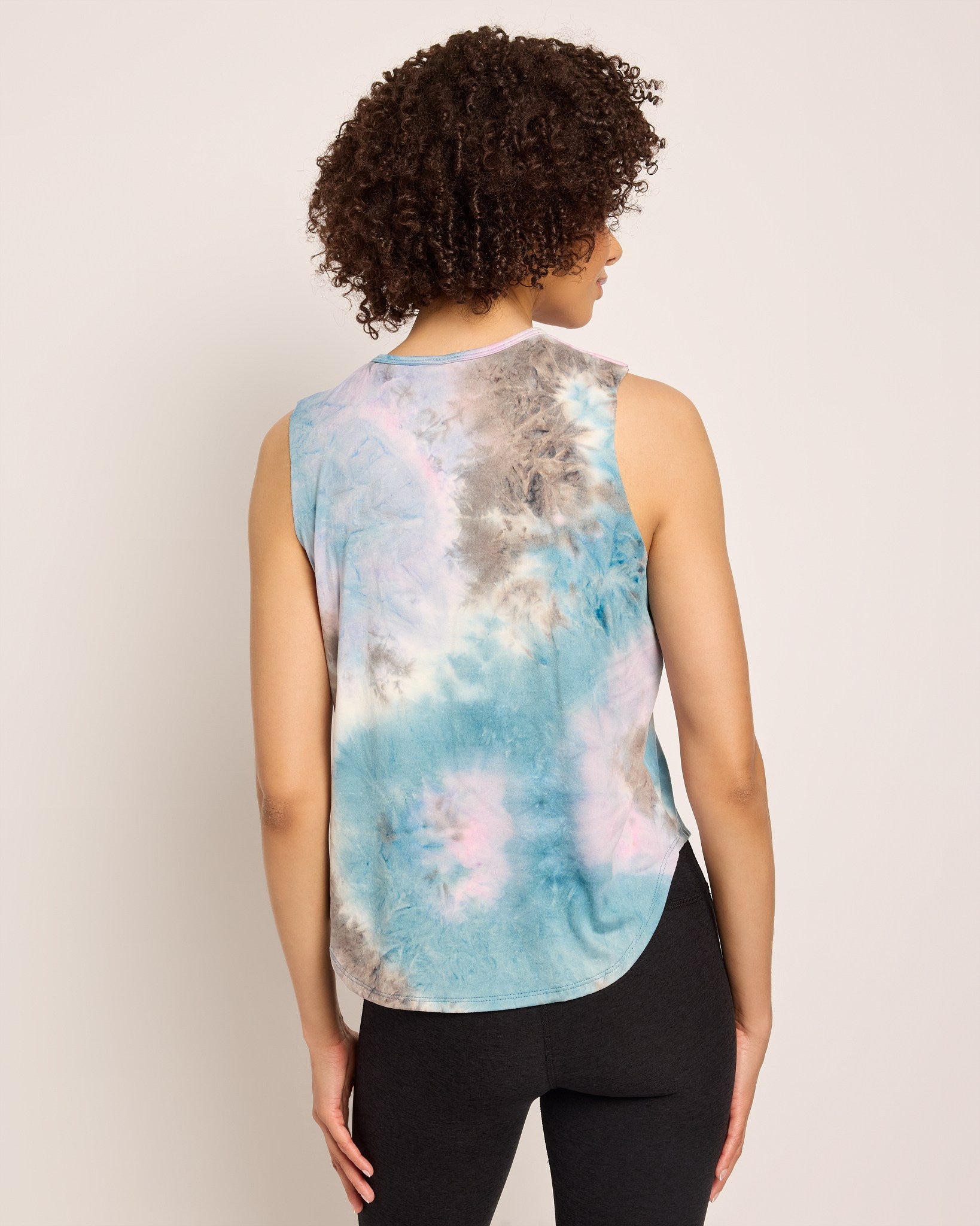 Lt Fuchsia Tie Dye $|& Interval Aspire Graphic Tank "Progress / Perfection" - SOF Back