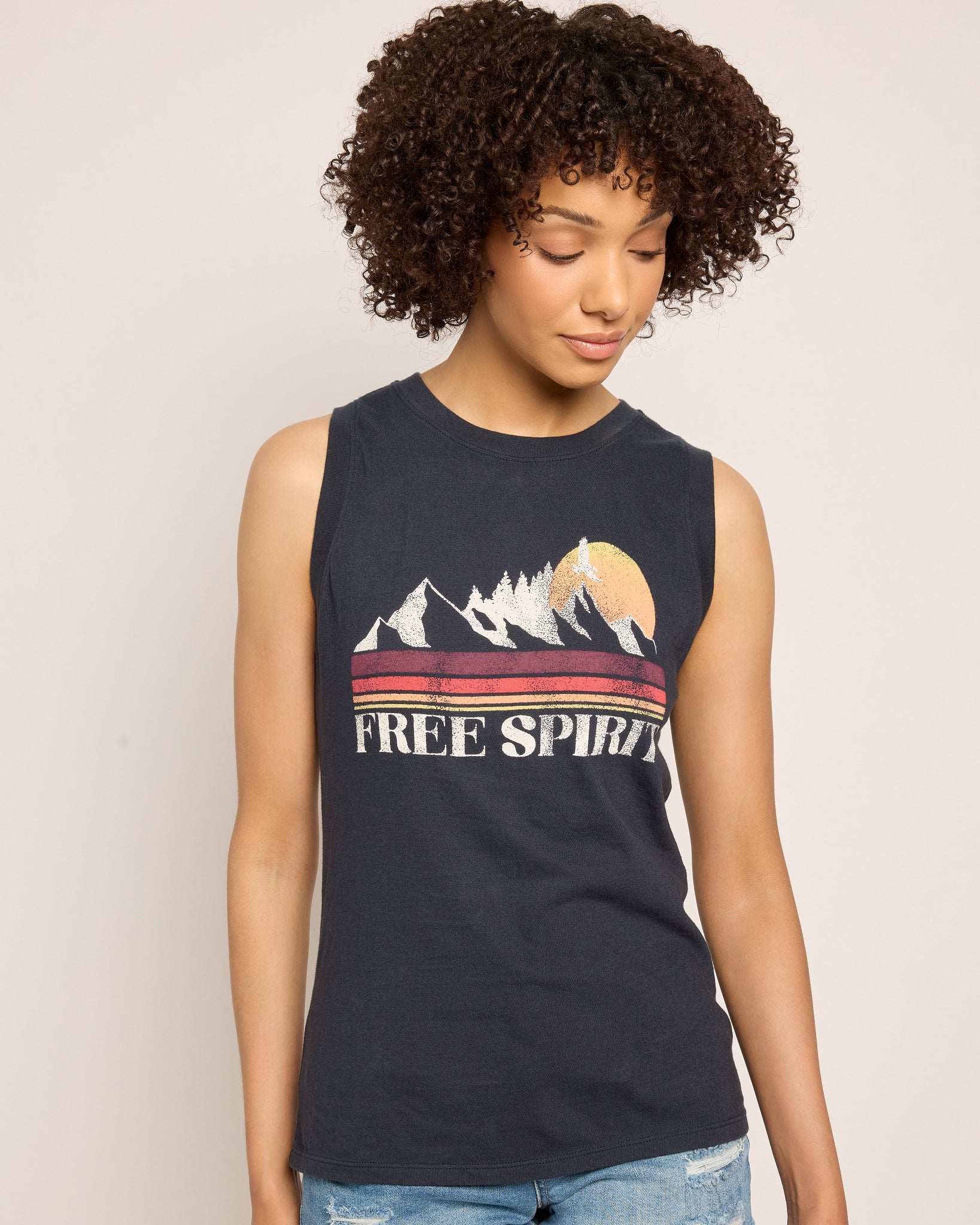 Mariner Midnight $|& Herizon Willow Muscle Tank "FREE SPIRIT" - SOF Front