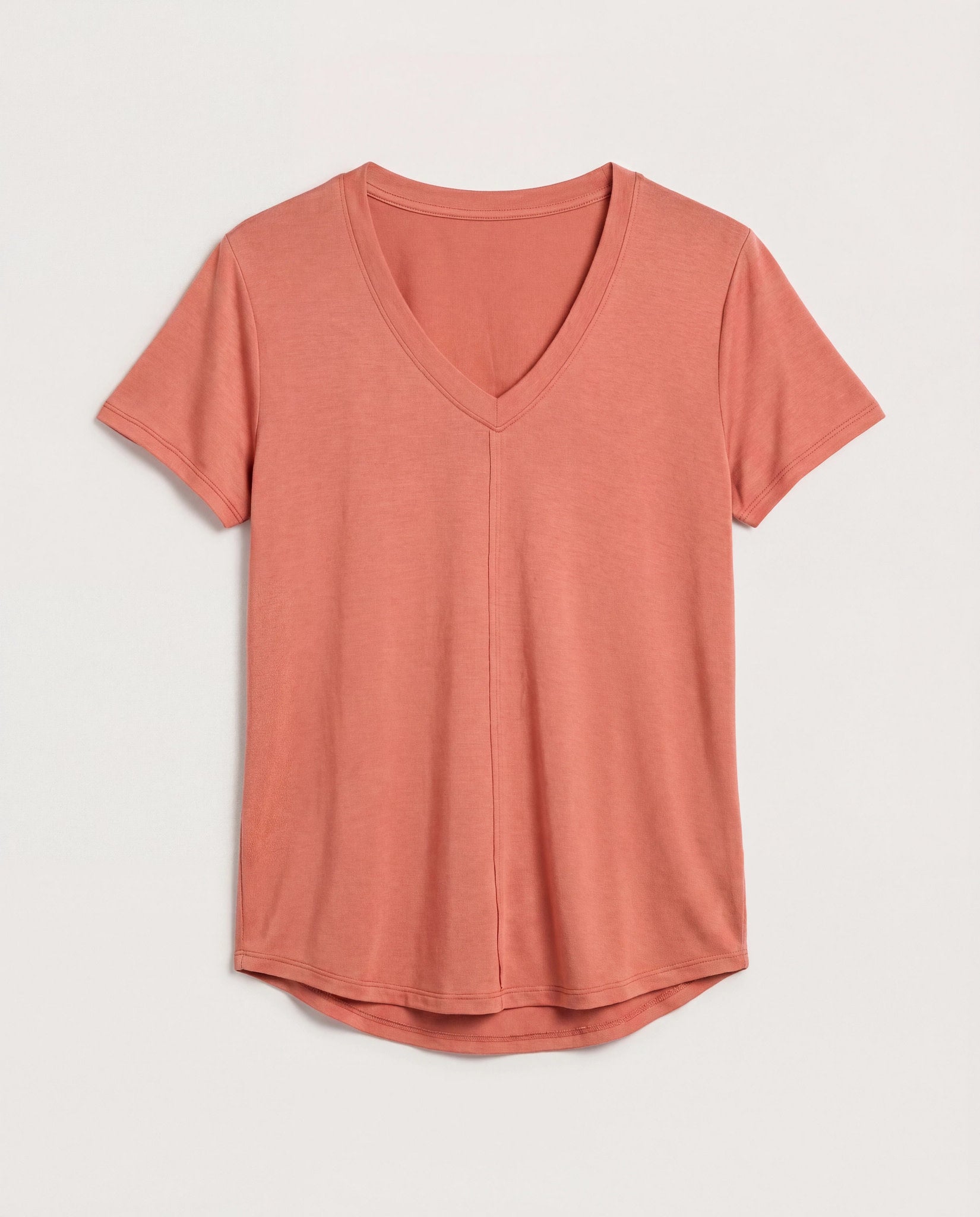 Terracotta $|& SEAS Camden V-Neck Tee - Hanger Detail