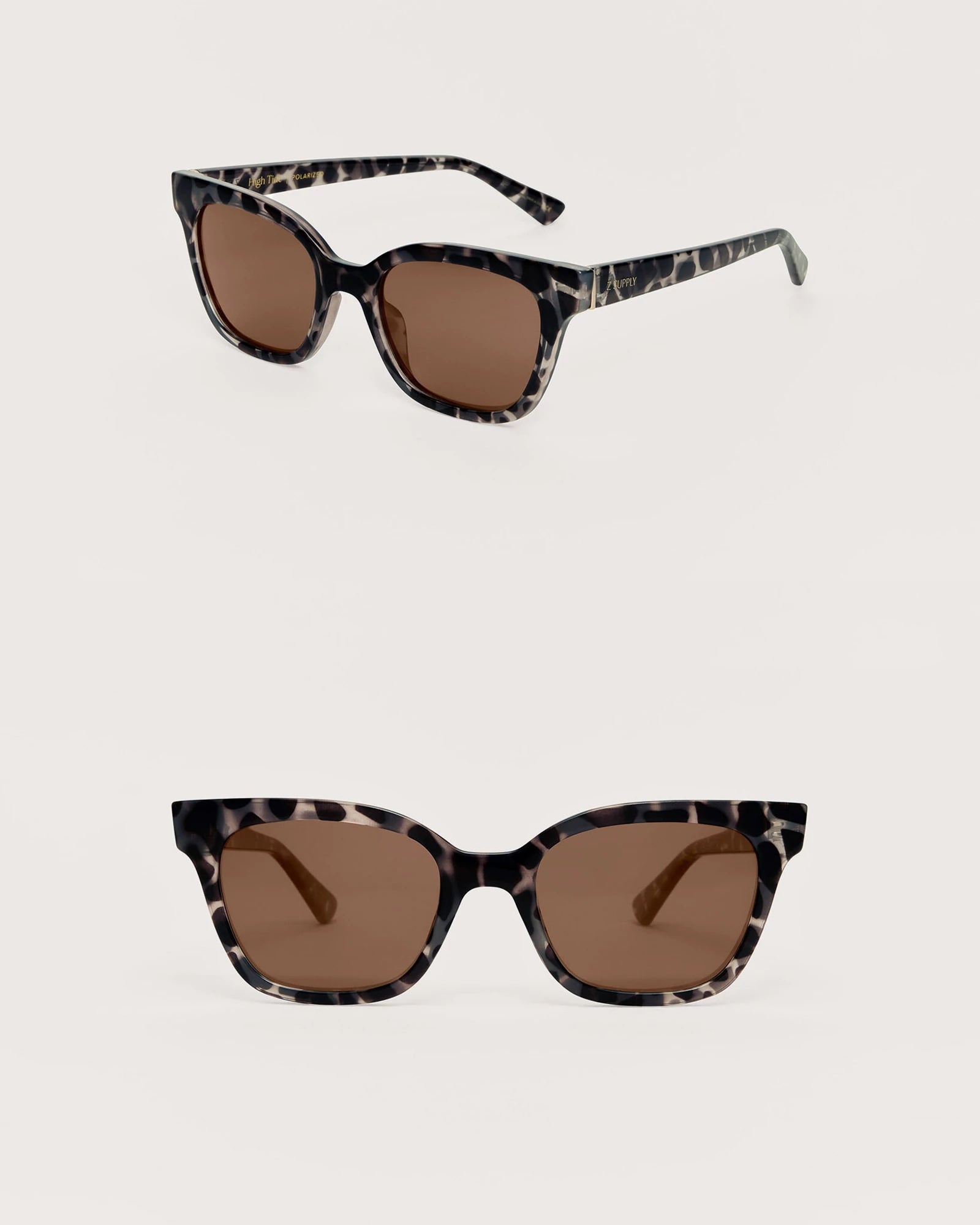 Marbled Tort/Bronze $|& Z Supply High Tide Polarized Sunglasses - VOF Detail