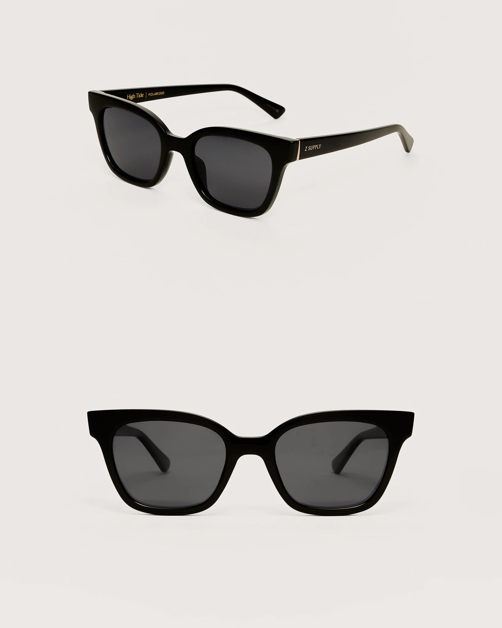 Polished Black/Grey $|& Z Supply High Tide Polarized Sunglasses - VOF Detail