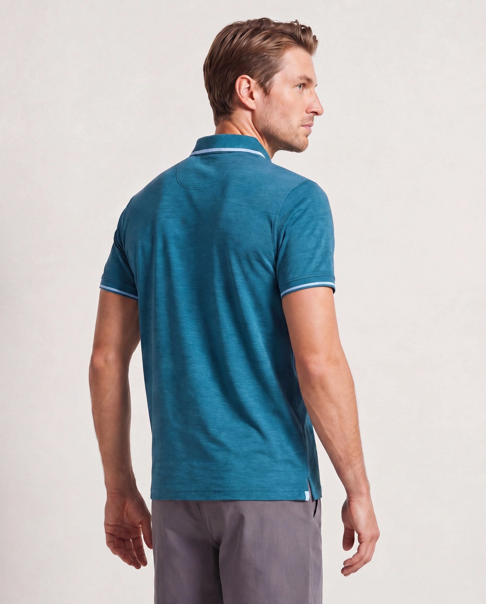 Oxide Teal Spacedye $|& SDOS Active Polo - SOF Back