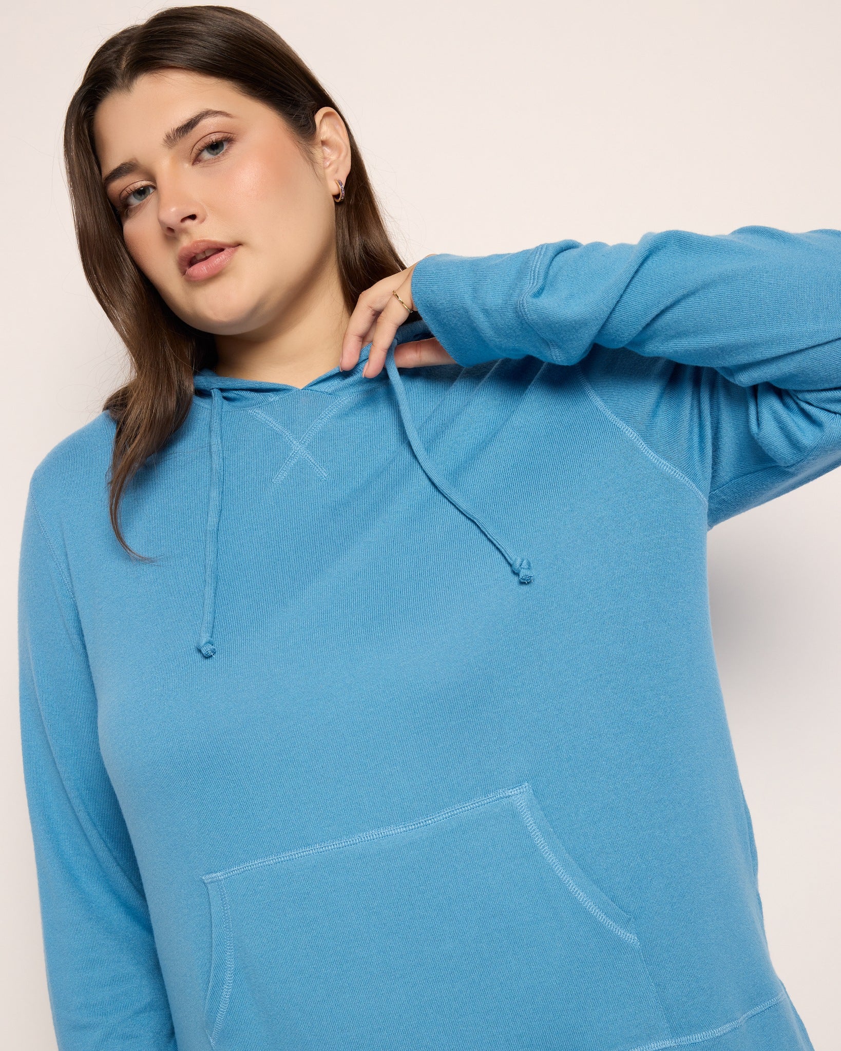 Tranquil Blue $|& SEAS Shoreline Hacci Pocket Hoodie - SOF Full Front