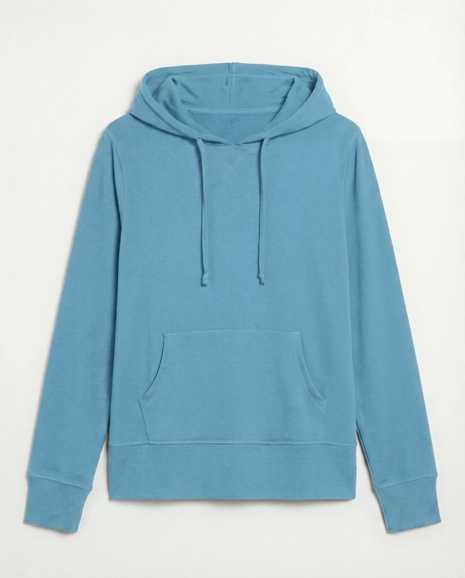 Tranquil Blue $|& SEAS Shoreline Hacci Pocket Hoodie - Hanger Detail