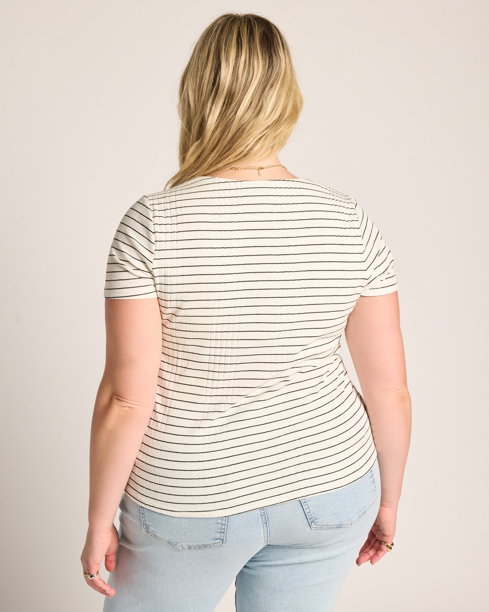 Ivory/Black $|& SEAS Spruce Square Neck Tee - SOF Back