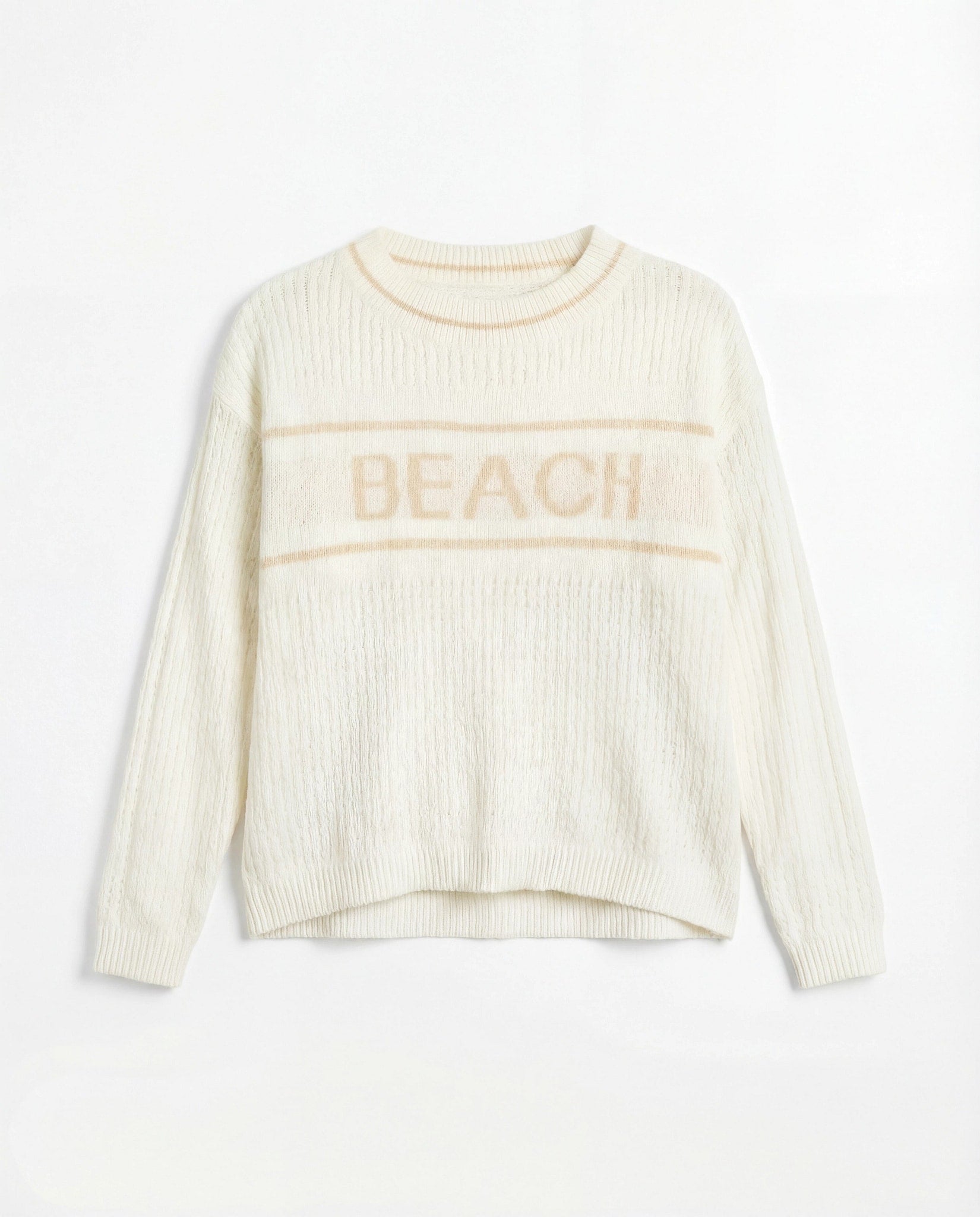 Off White $|& Cozy CO Beach Crochet Sweater - Hanger Detail