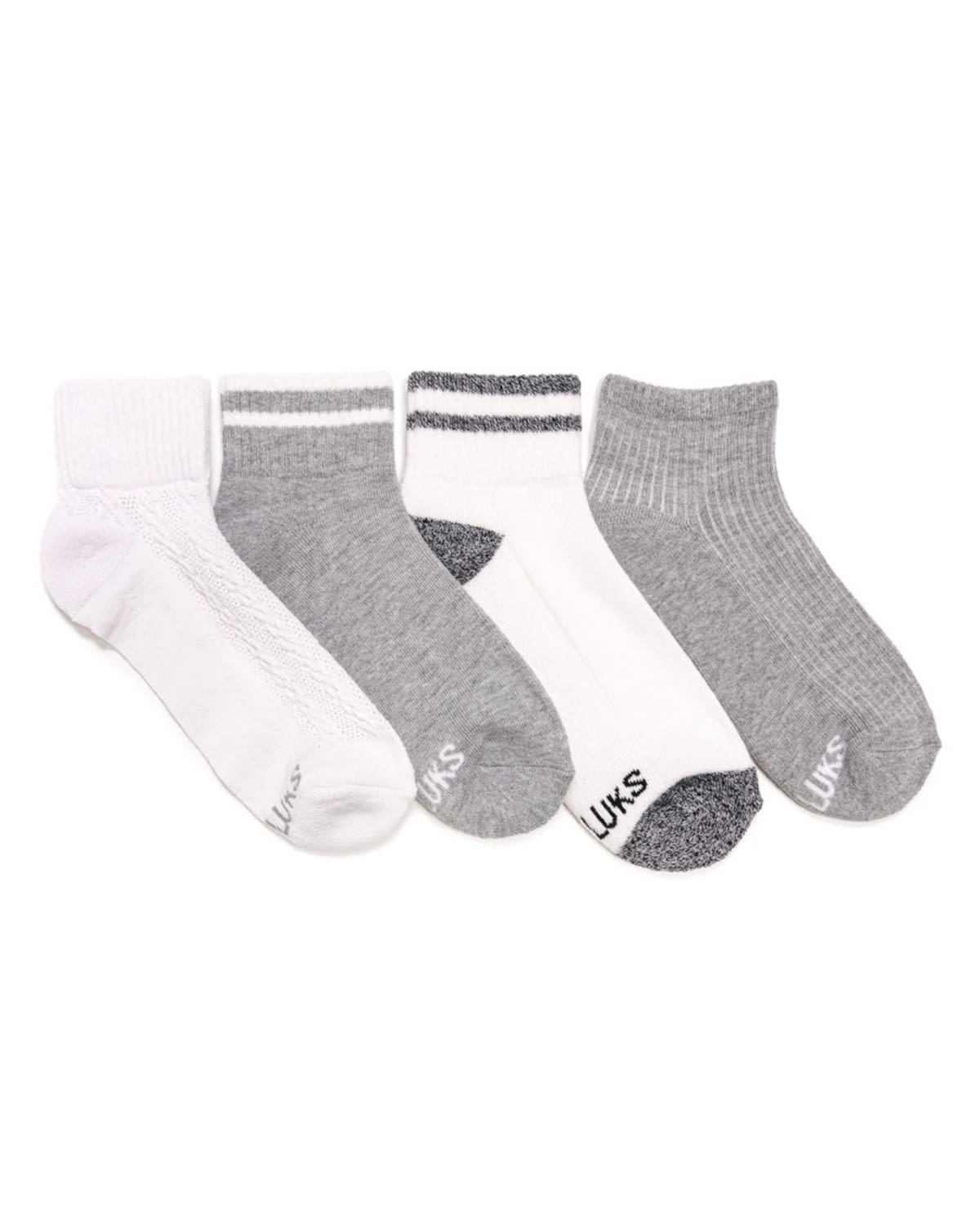 Ghost Grey Pack $|& MUK LUKS 4PK Dream Step Mini Crew - VOF Detail