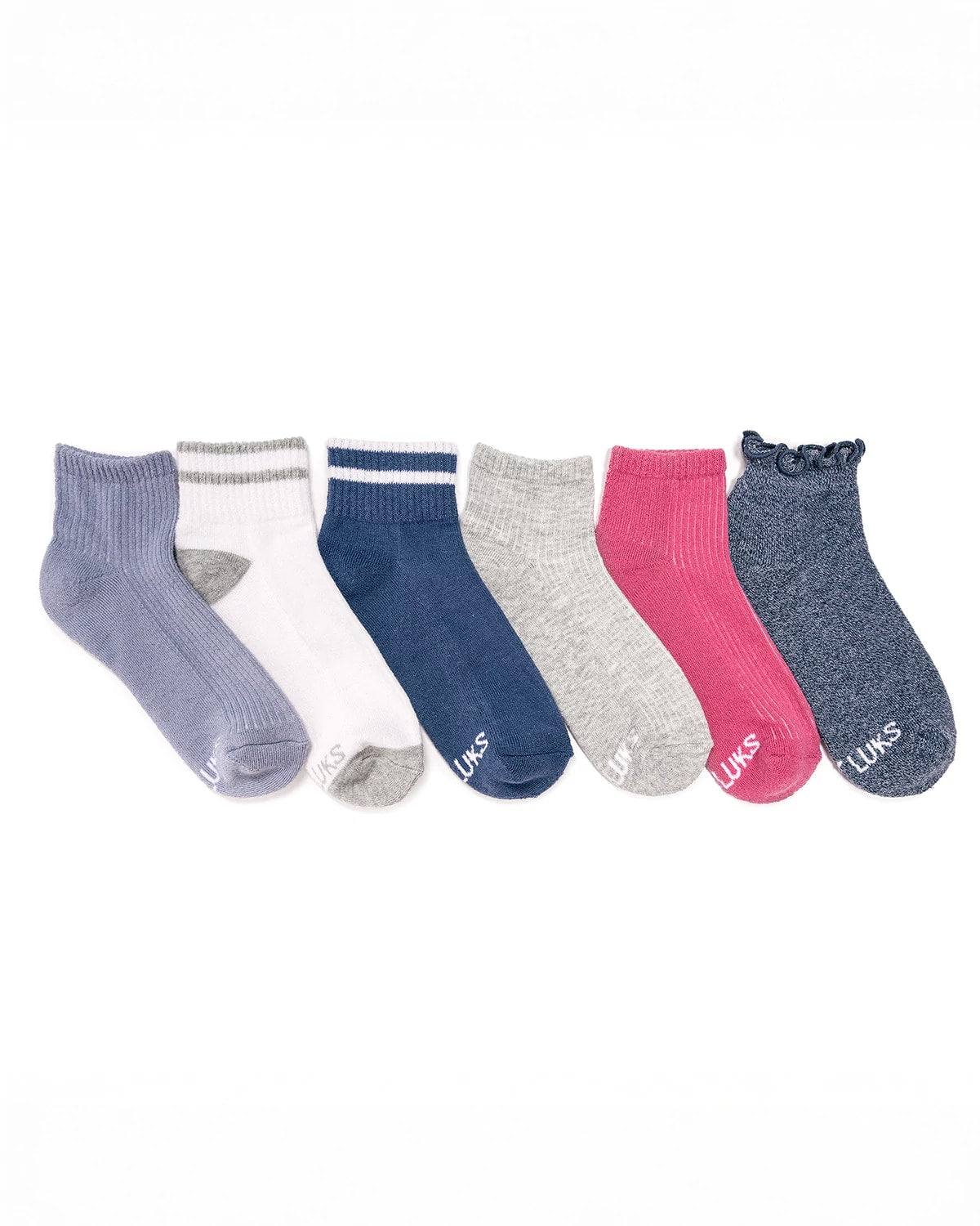 Cool Multi $|& MUK LUKS 6pk Dream Mini Crew - VOF Detail