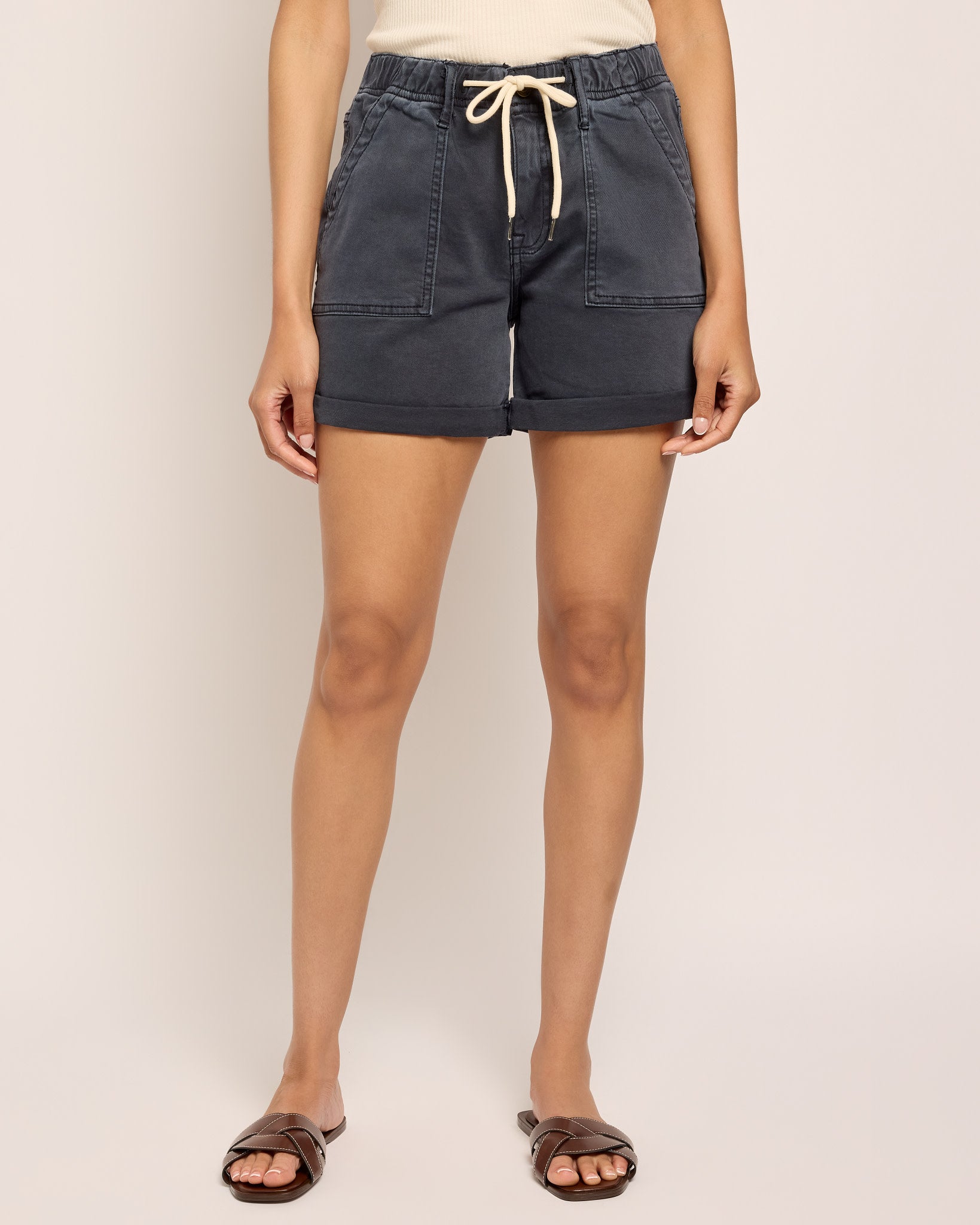 Vigoss Tie Waist Utility Shorts - Comfy Twill, Mid-Rise – Wantable