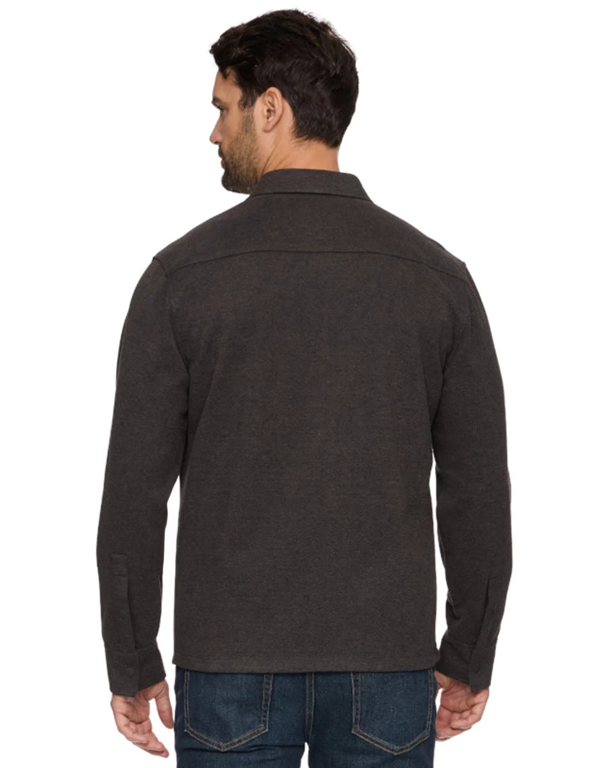Charcoal $|& Flag & Anthem Hamlin Stretch Twill Shirt Jacket - Hanger Side