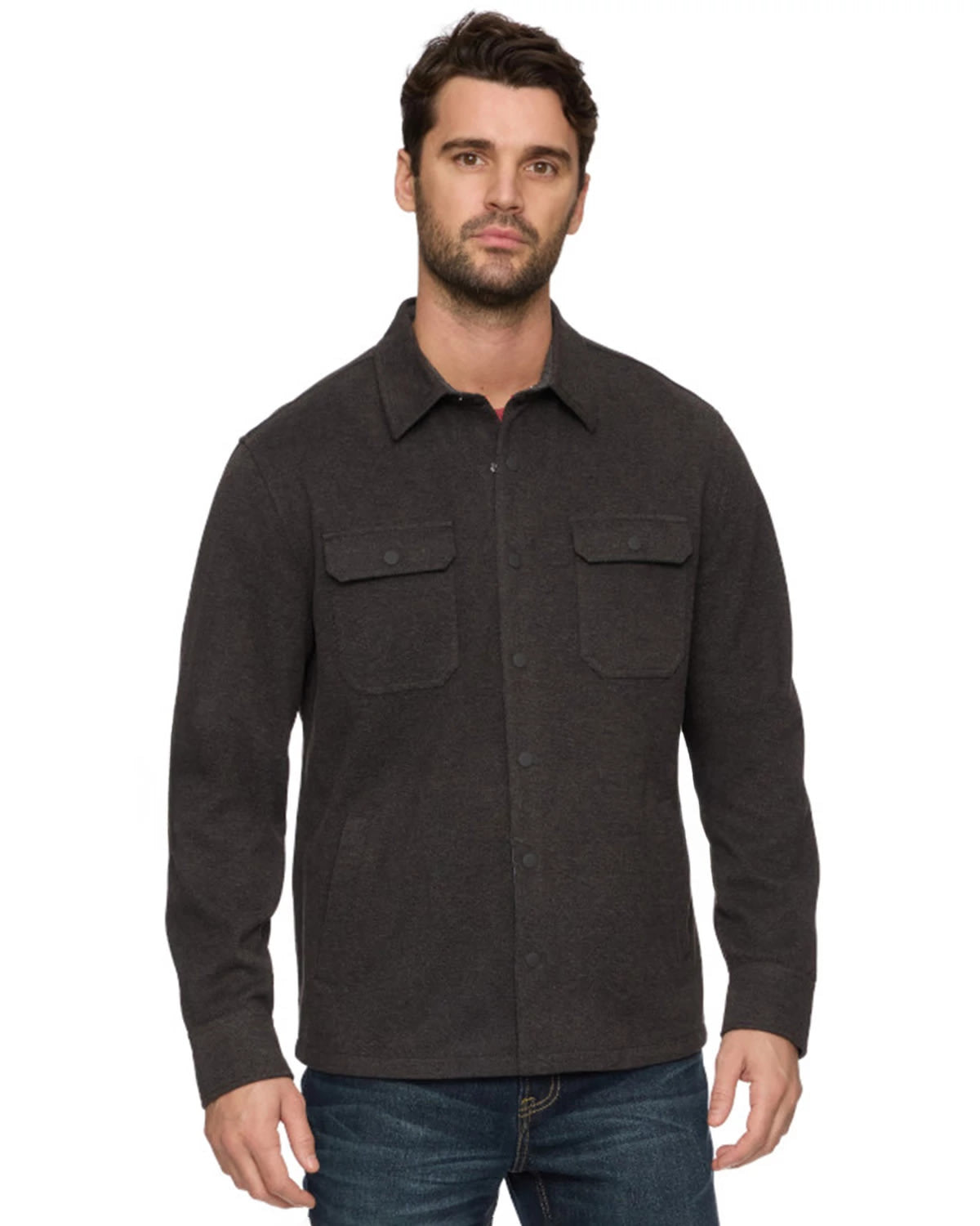 Charcoal $|& Flag & Anthem Hamlin Stretch Twill Shirt Jacket - VOF Detail