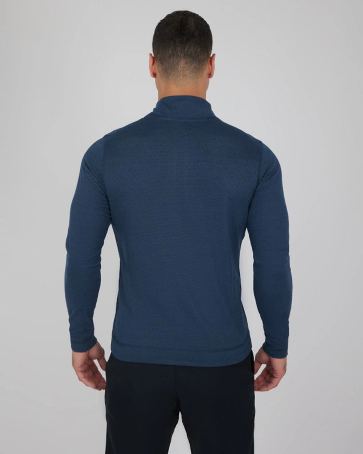 Blue $|& 90 Degree by Reflex & Yogalicious Everyday Half Zip Long Sleeve Top - Hanger Side