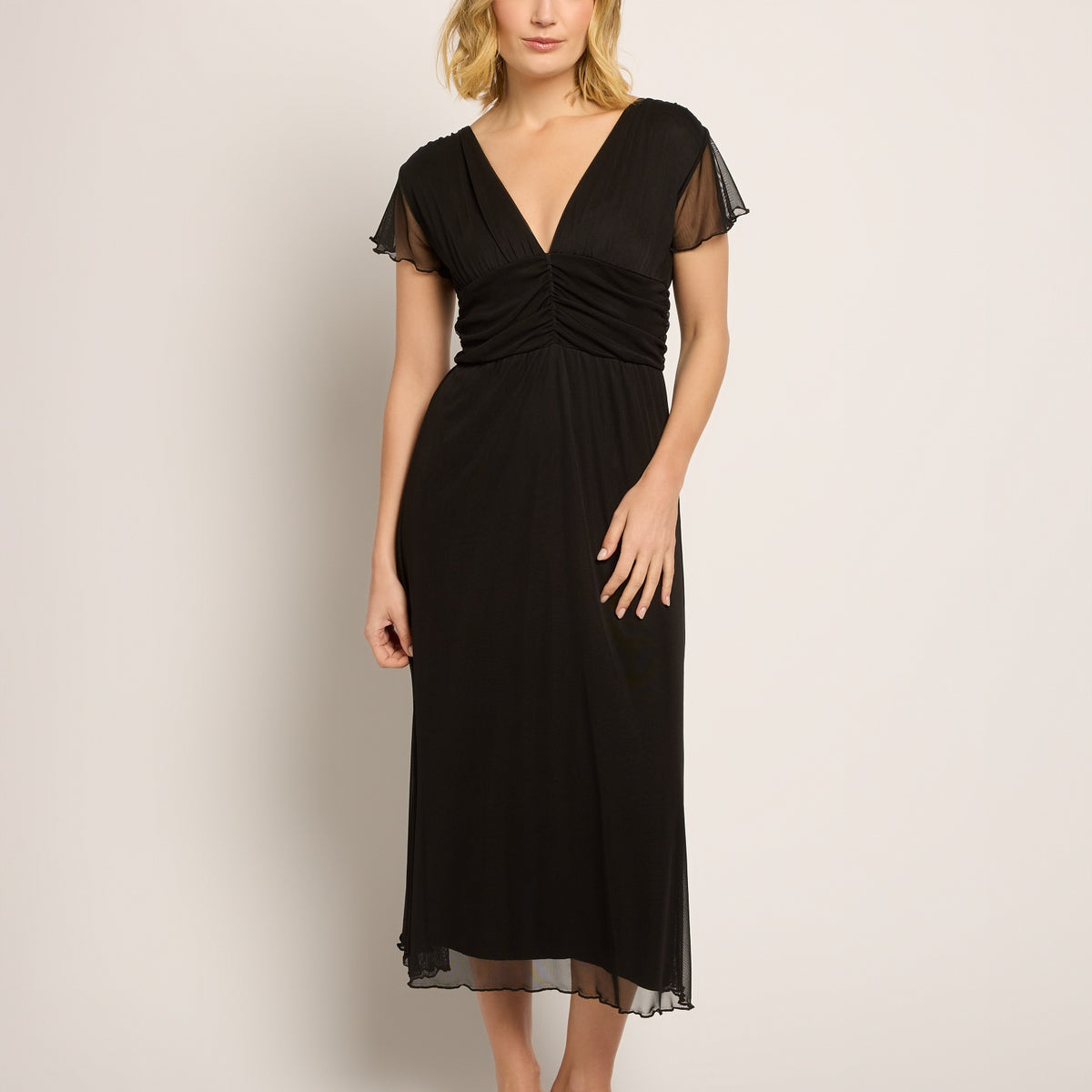 Deep V Midi Dress