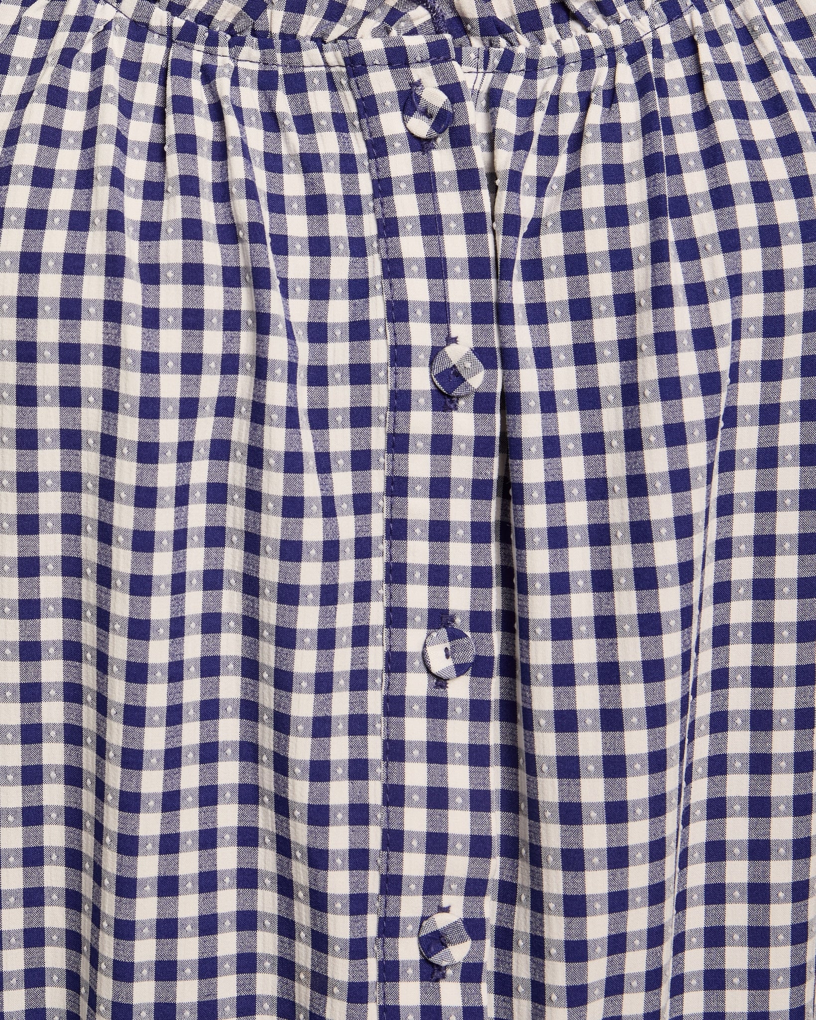 Navy/White $|& Skies Are Blue Gingham Button Top - SOF Full Front