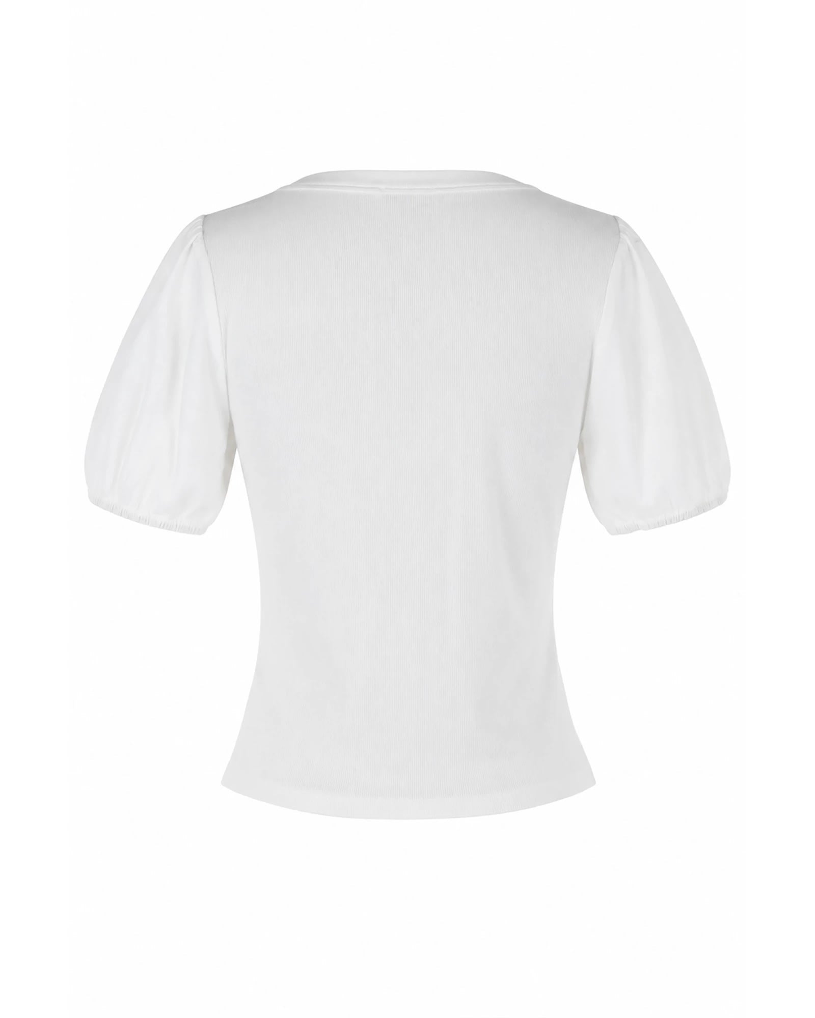 White $|& Skies Are Blue Knit Top with Contrast Sleeve - Hanger Side
