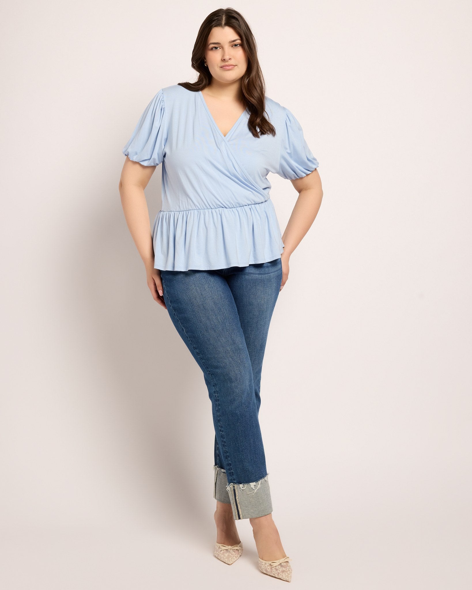 Sky $|& Loveappella Wrap Tie Top - UGC On Fig