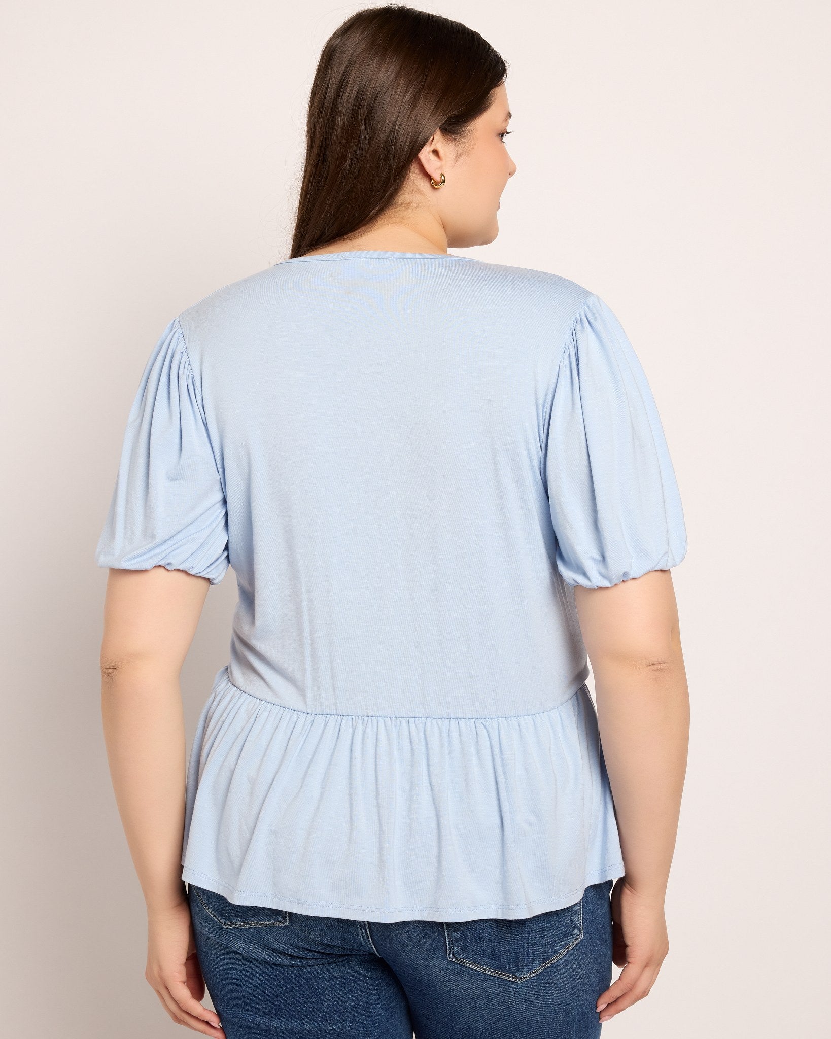 Sky $|& Loveappella Wrap Tie Top - SOF Back