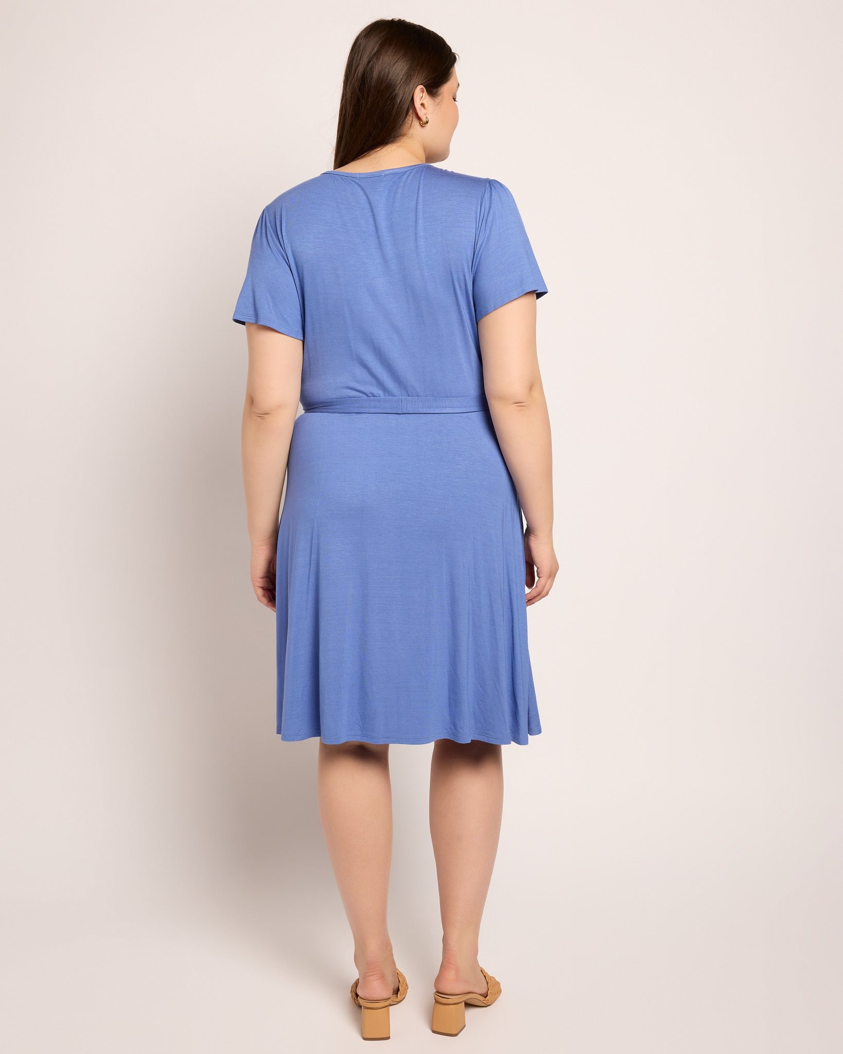 Denim $|& Loveappella Wrap Dress - SOF Back