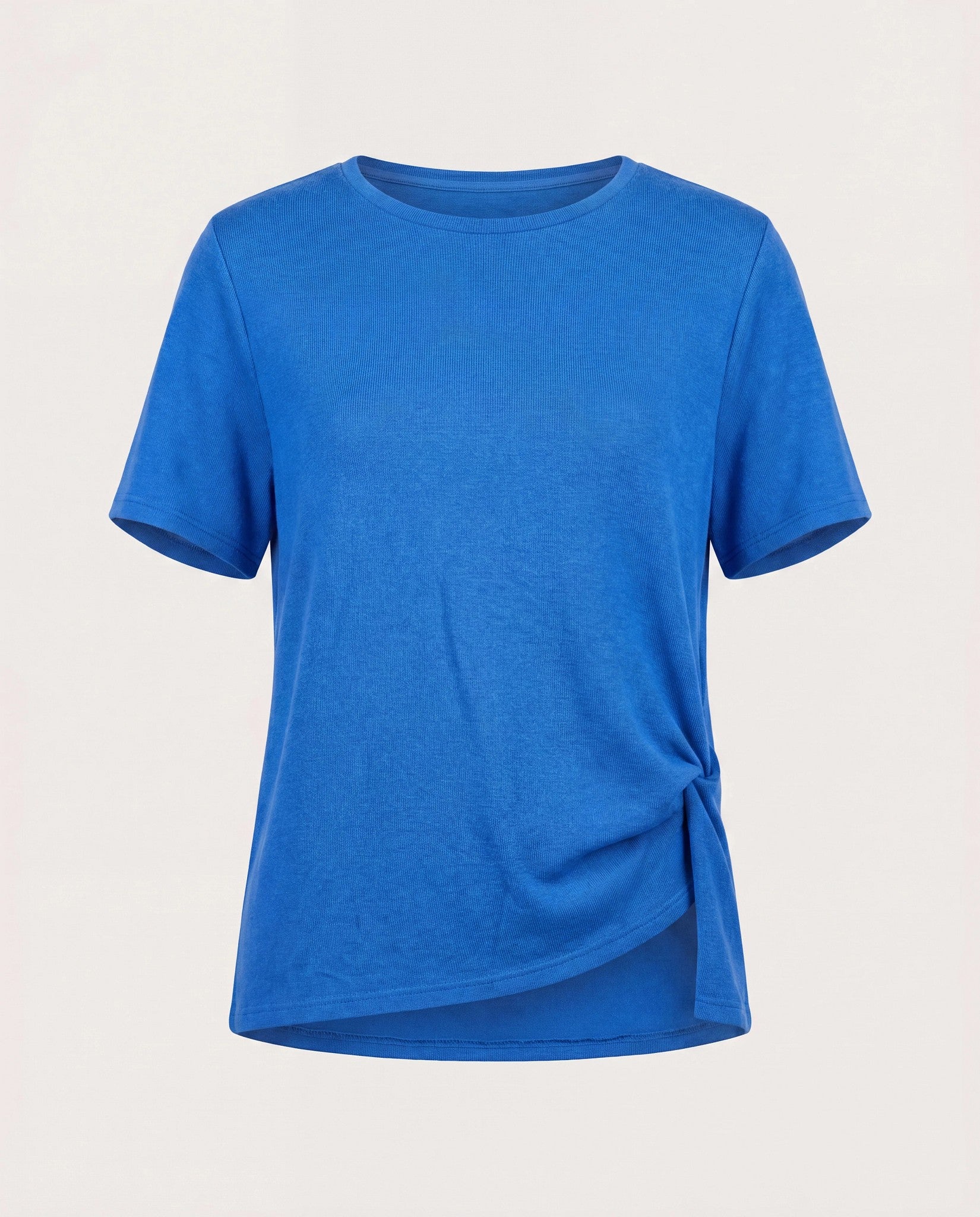 Royal Azure $|& Cloud Ten Short Sleeve Side Knot Top - Hanger Detail