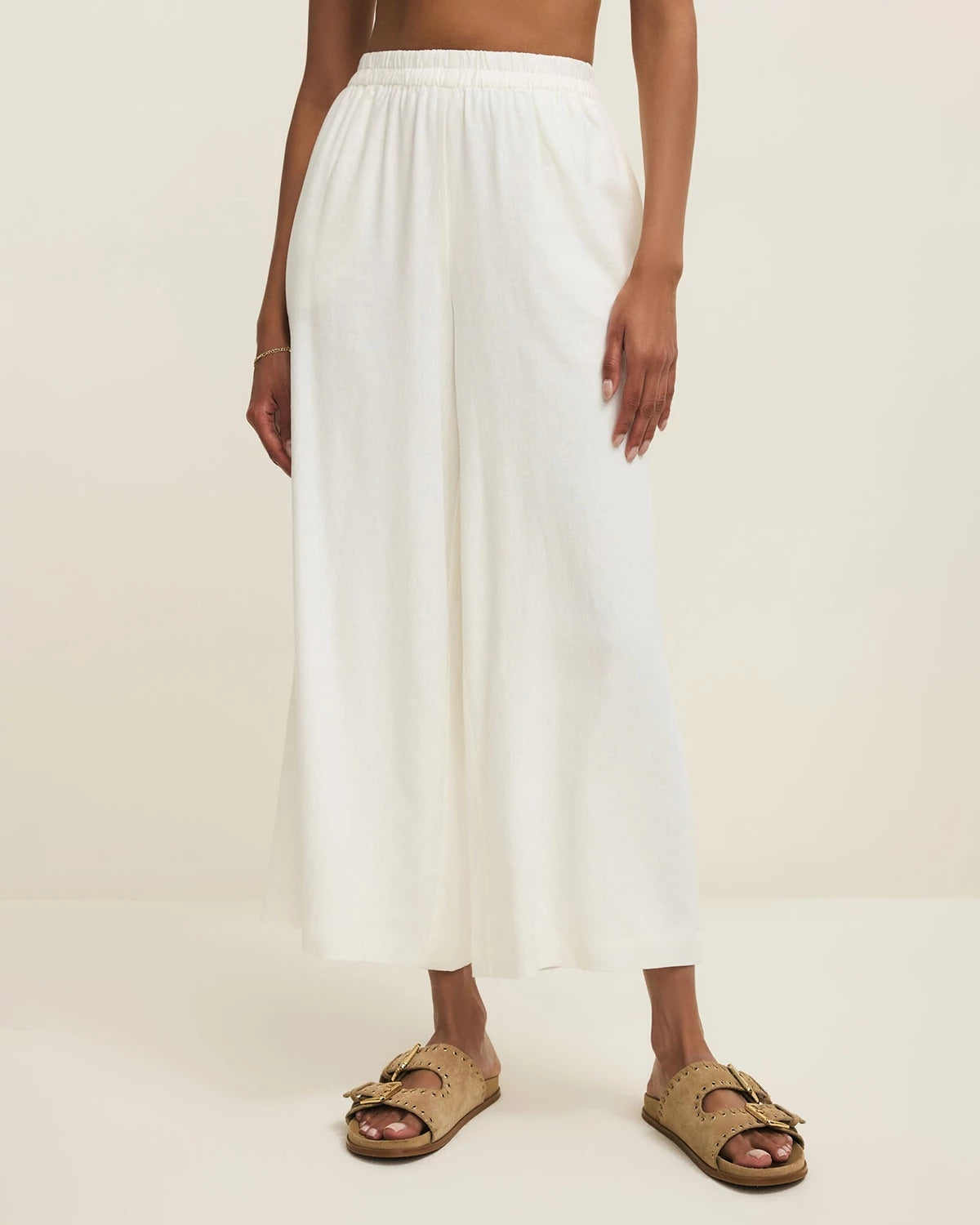 White $|& Z Supply Scout Linen Pant - VOF Detail