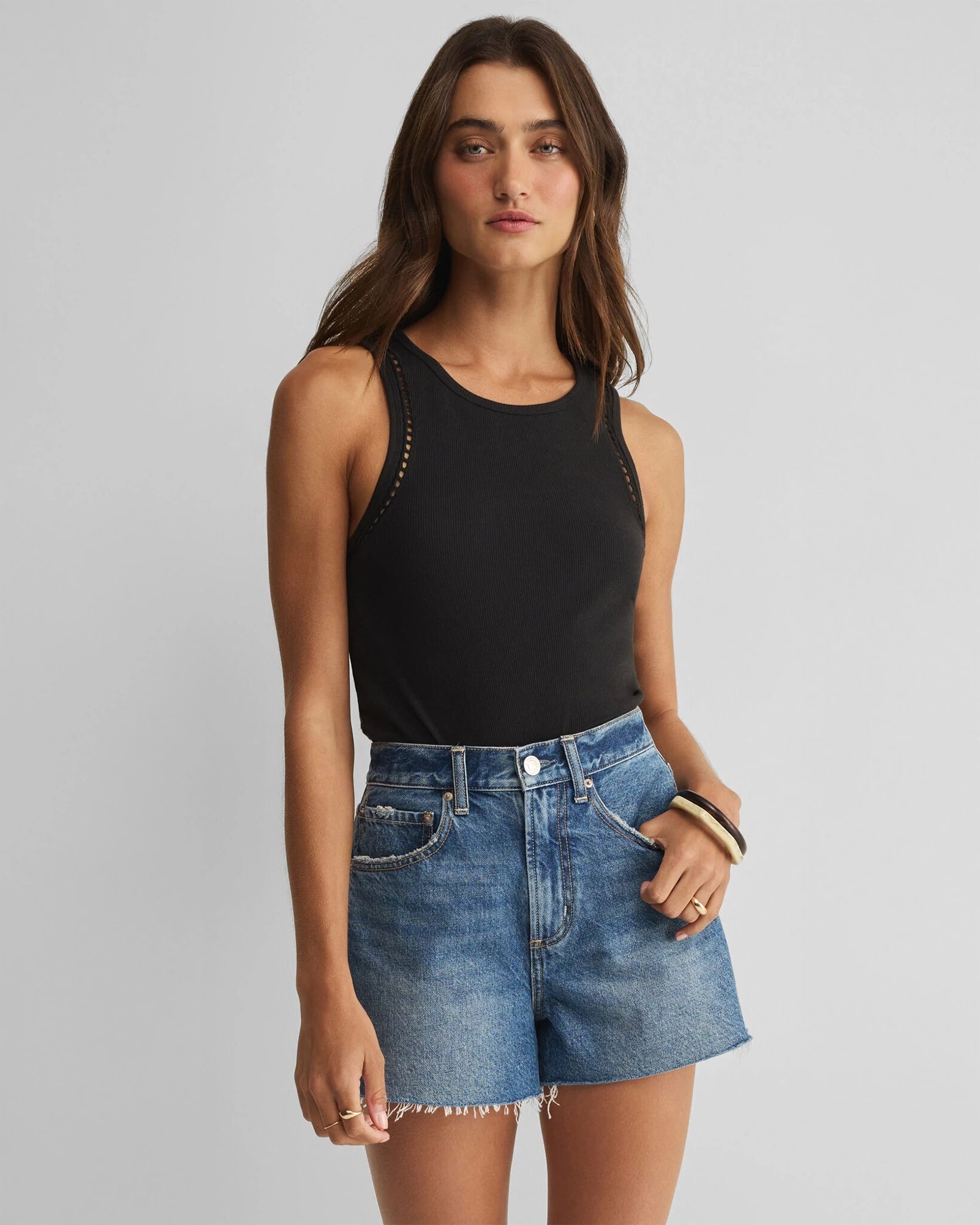 Black $|& Z Supply Boa Ribbed Tank - VOF Detail