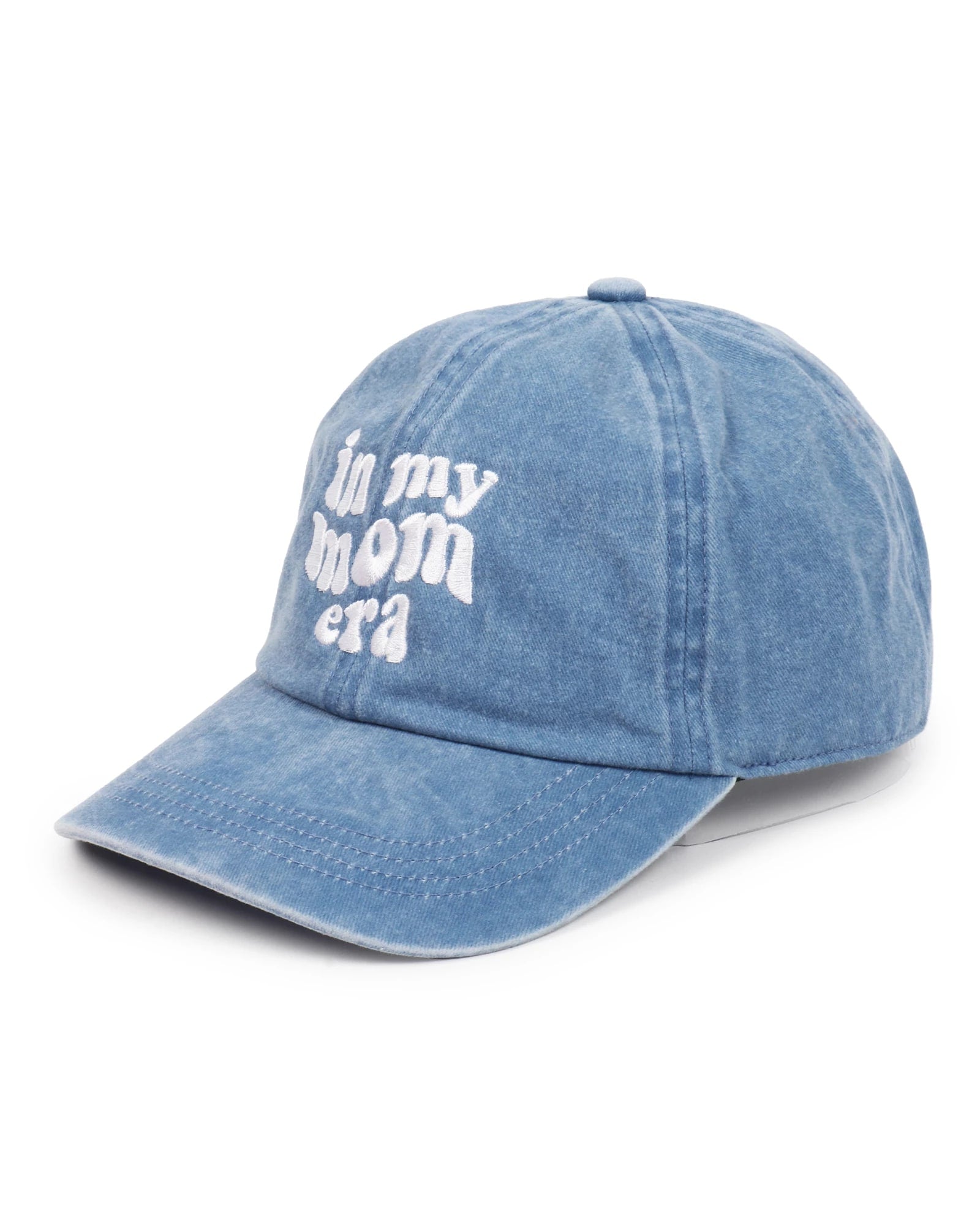 Denim Blue $|& David & Young In My Mom Era Embroidered Baseball Cap - Hanger Front