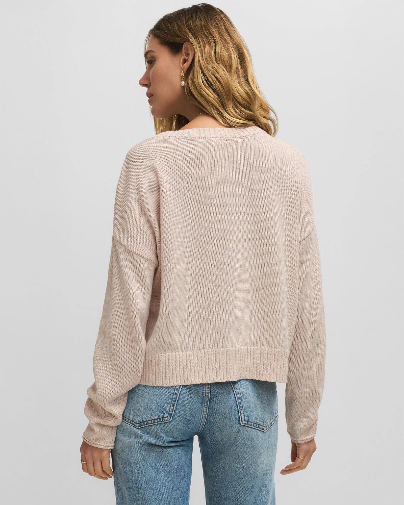 Light Oatmeal Heather $|& Z Supply Sienna Coastal Sweater - Hanger Side