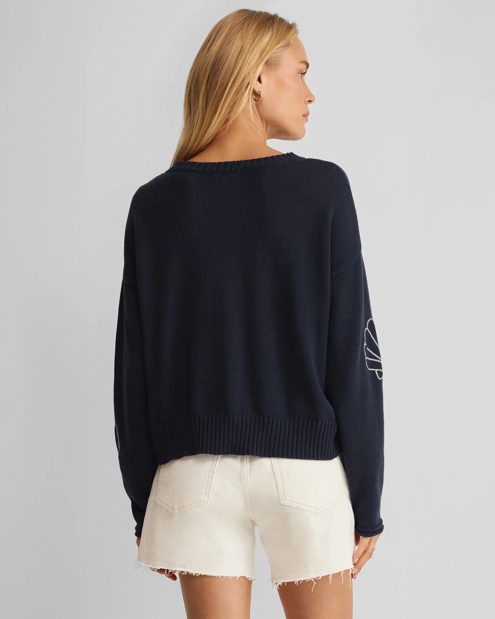 True Navy $|& Z Supply Paradise Reef Sienna Sweater - Hanger Side