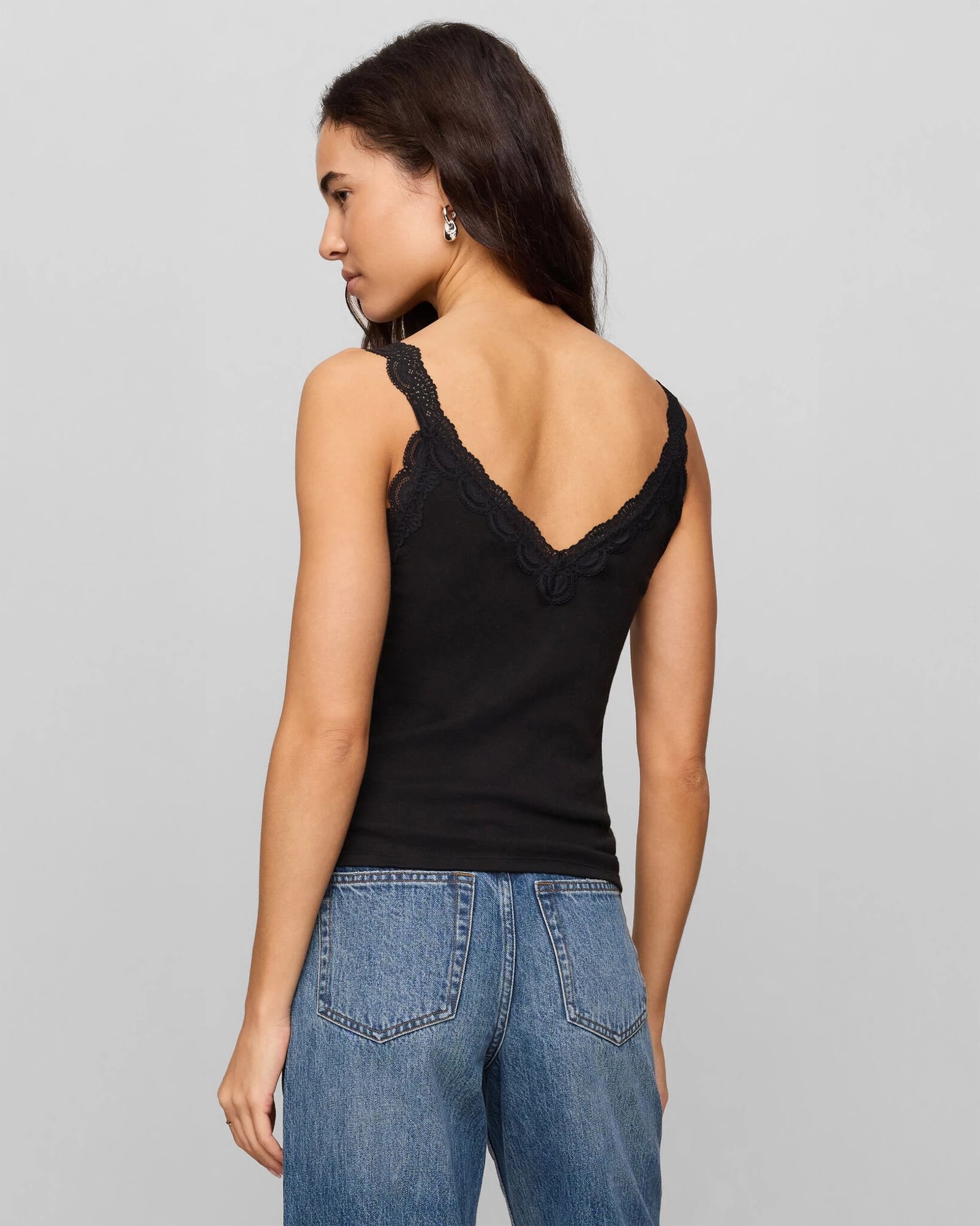 Black $|& Z Supply Eve Lace Tank - Hanger Side