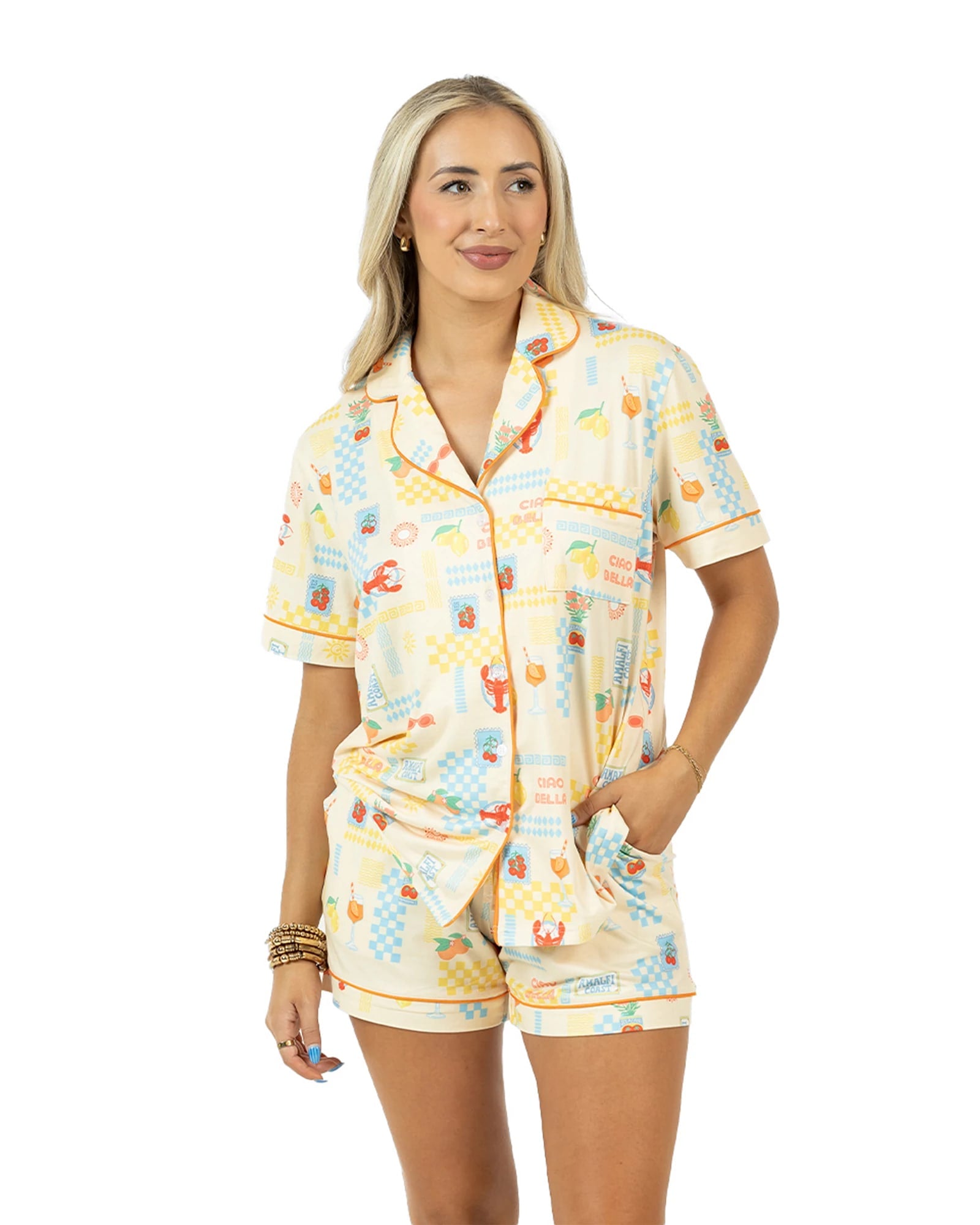 Italian Summer $|& Katydid Printed PJ Short Set - VOF Detail