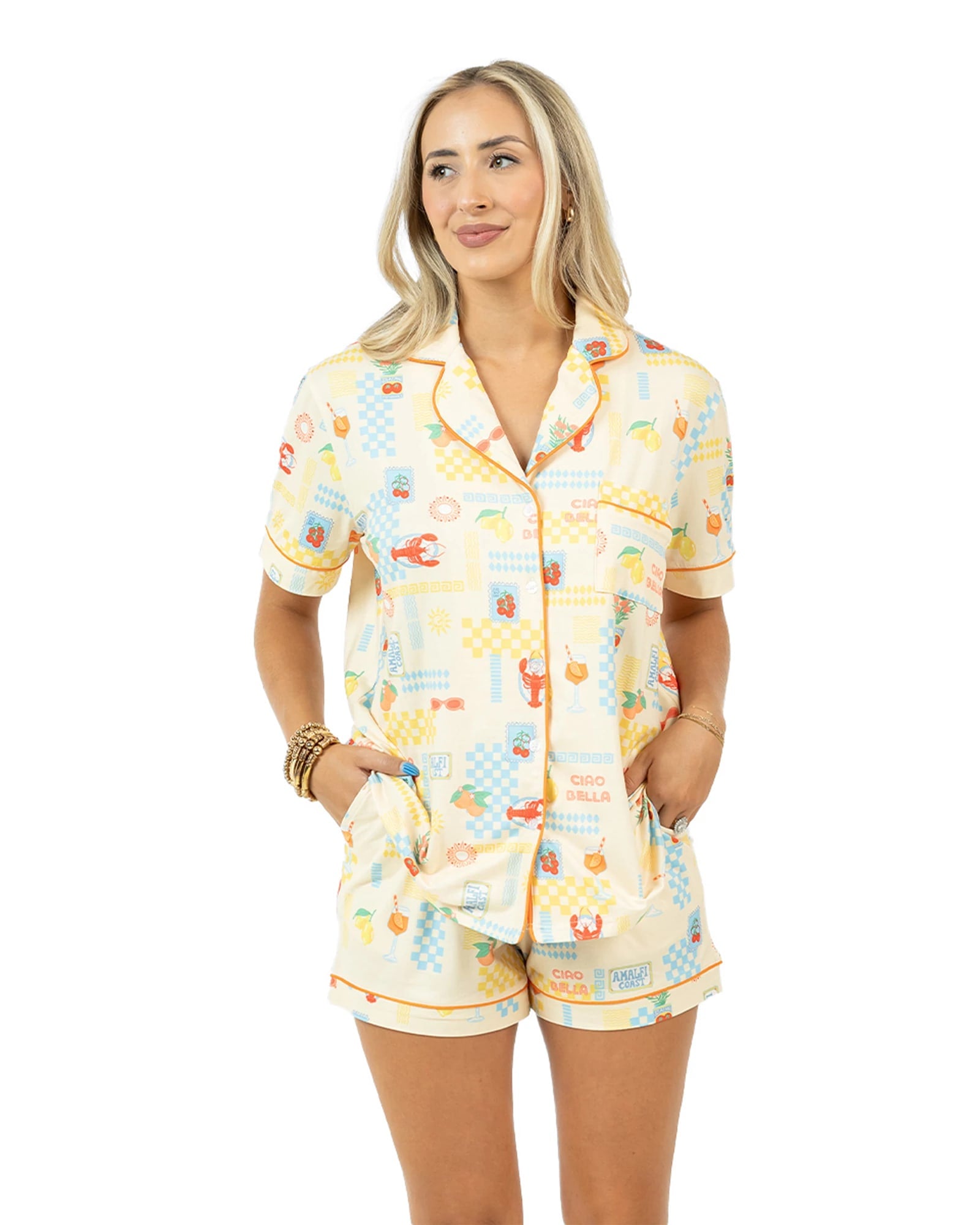 Italian Summer $|& Katydid Printed PJ Short Set - VOF Detail