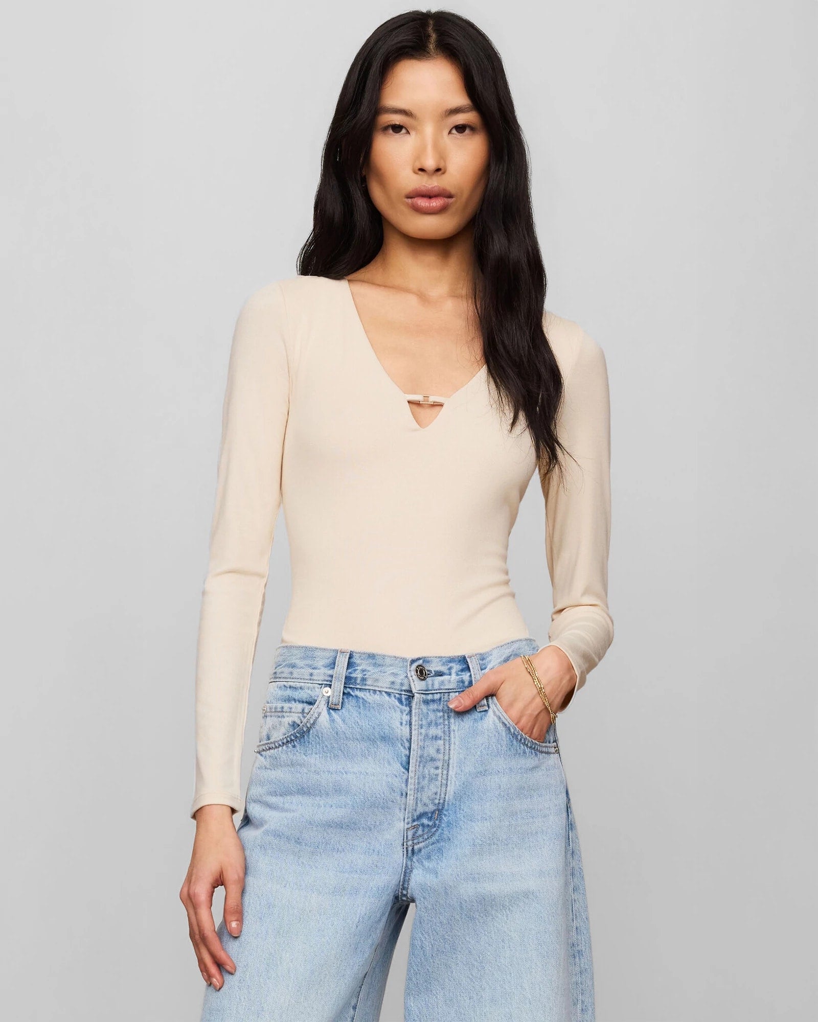Chalk $|& Z Supply Ginger Bodysuit - VOF Detail