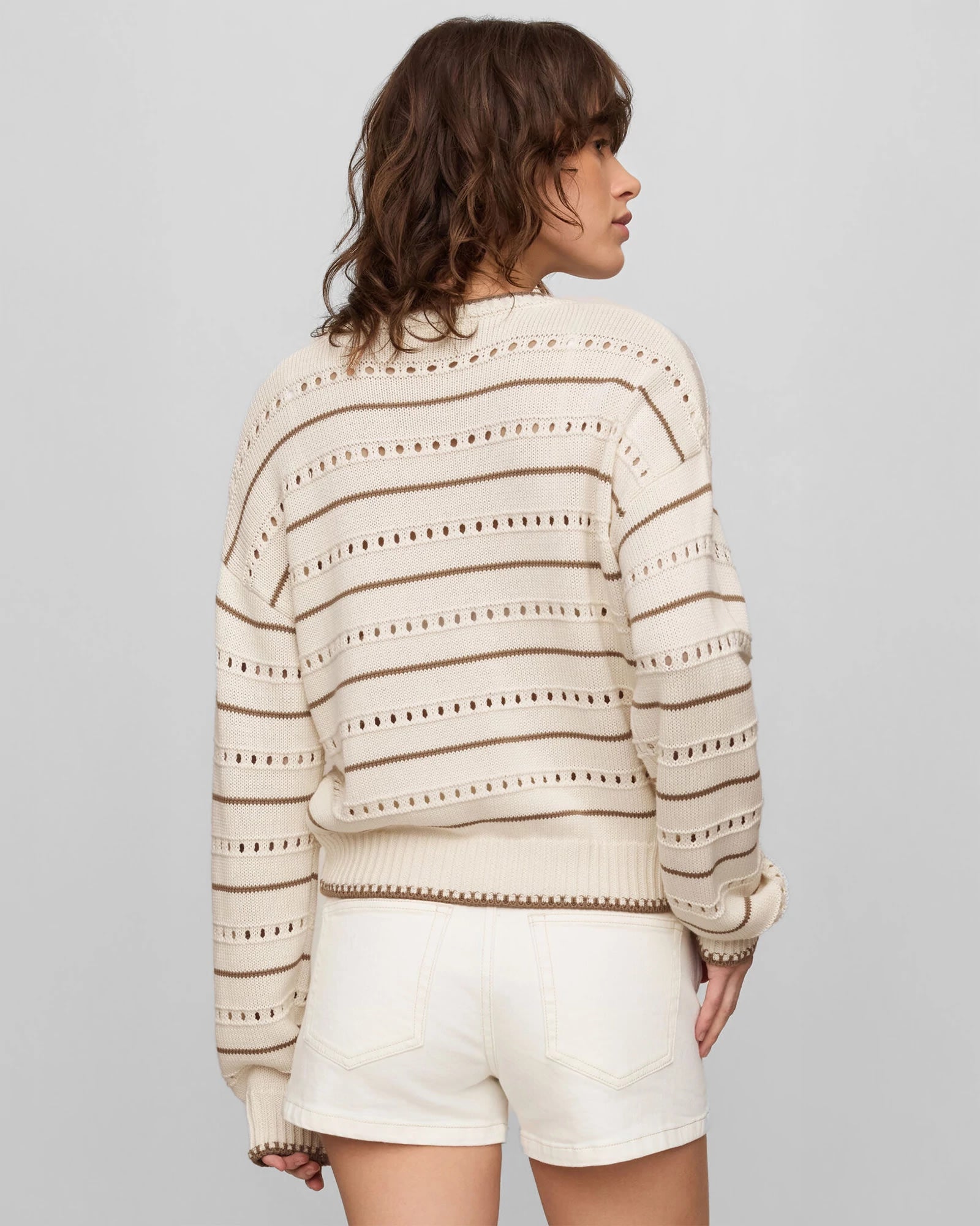 Sandstone $|& Z Supply Darby Stripe Sweater - Hanger Side