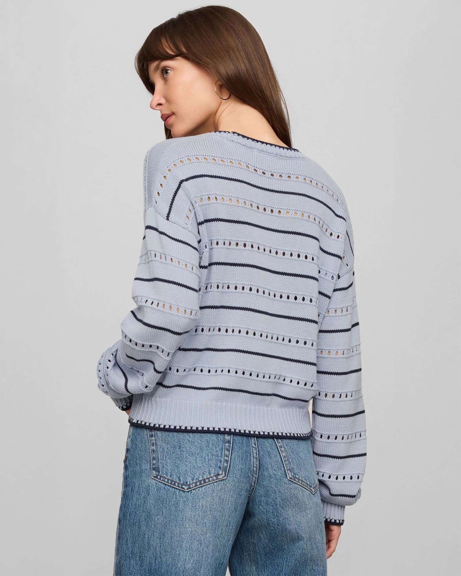 Skyline $|& Z Supply Darby Stripe Sweater - Hanger Side