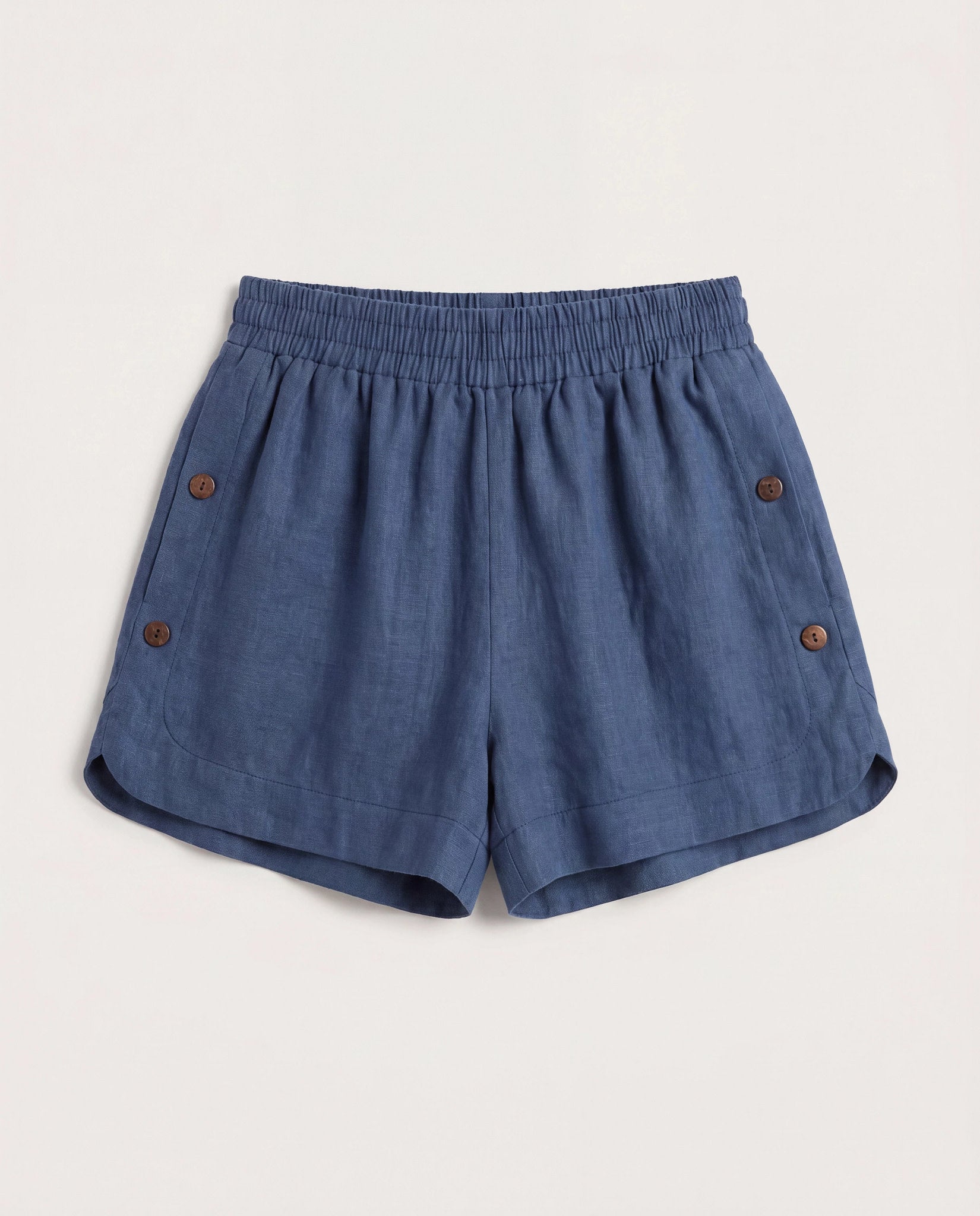 Navy $|& Salty Weekend Drawstring Short with Button Detail - Hanger Detail
