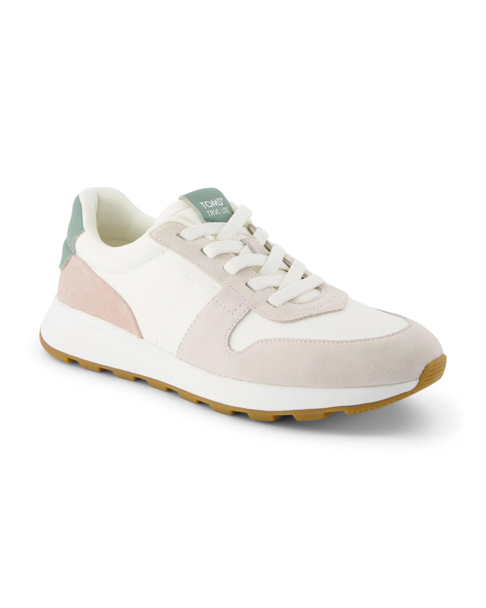 Natural Egret Suede $|& TOMS TRVL LITE Retro Runner Sneaker - Hanger Back
