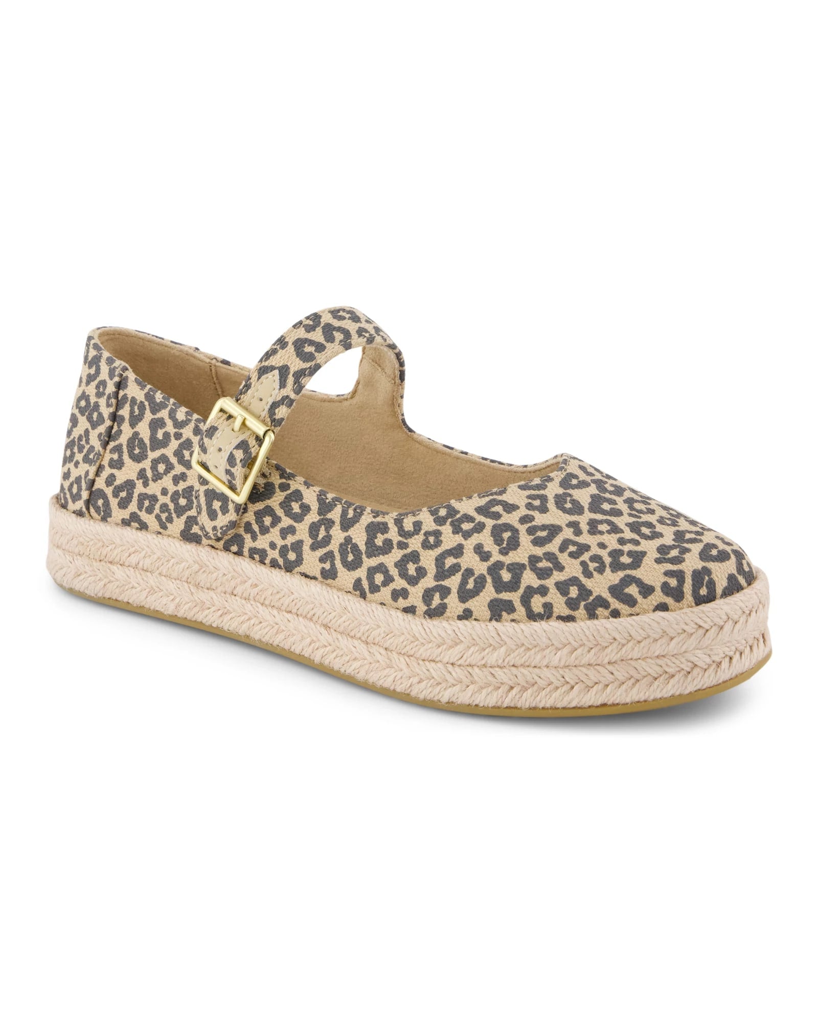 Natural Leopard Print $|& TOMS Carolina Mary Jane Espadrille - Hanger Back