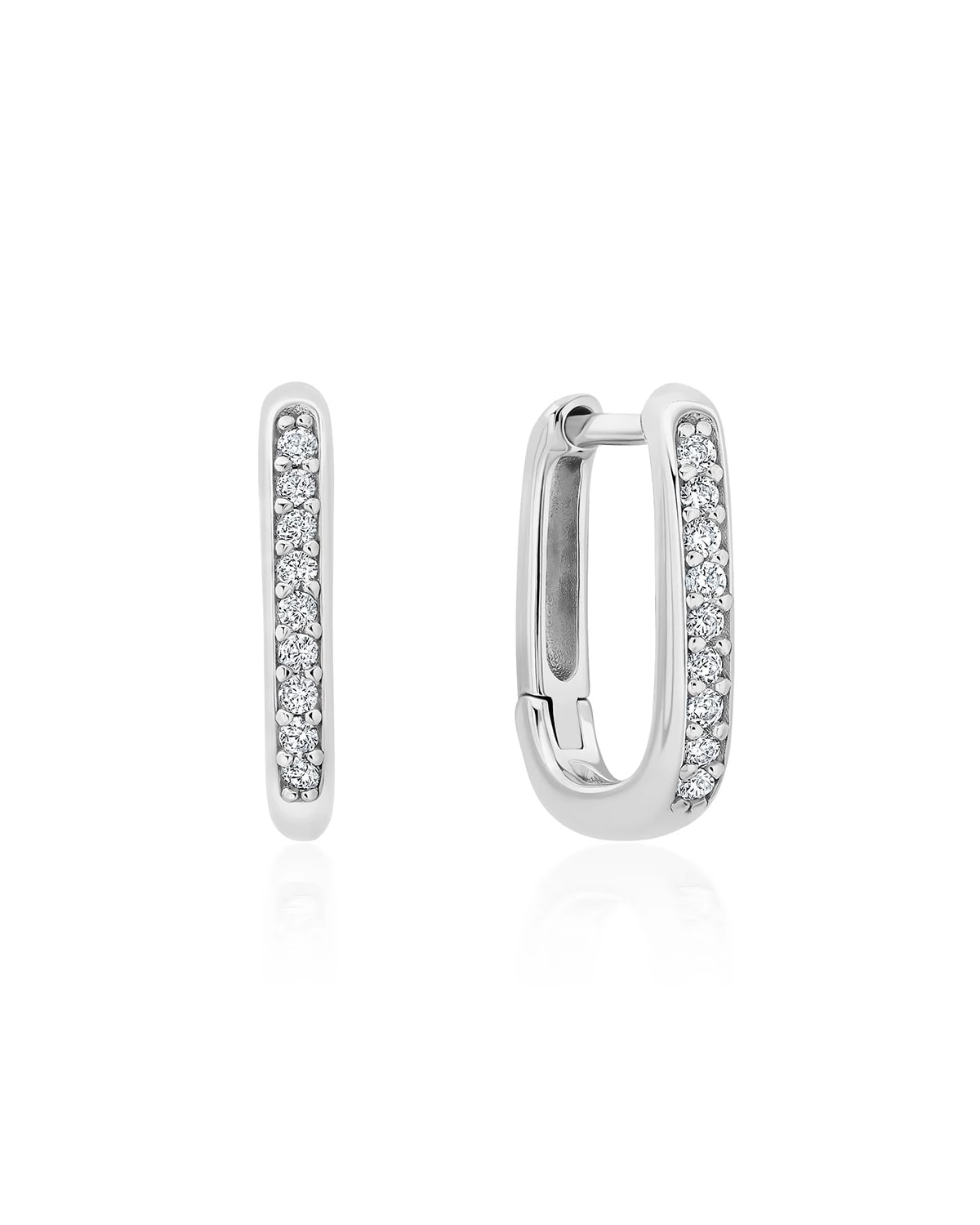 Platinum $|& Crislu Square Huggies - VOF Detail