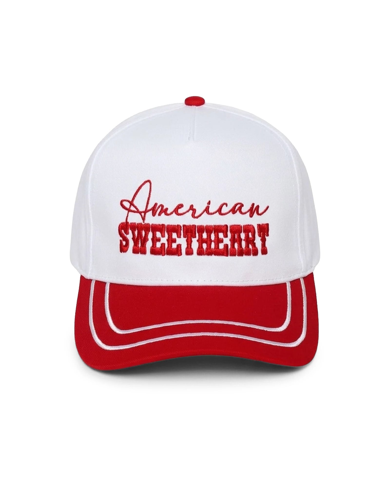 Red $|& David & Young American Sweetheart Embroidered Baseball Cap - VOF Detail