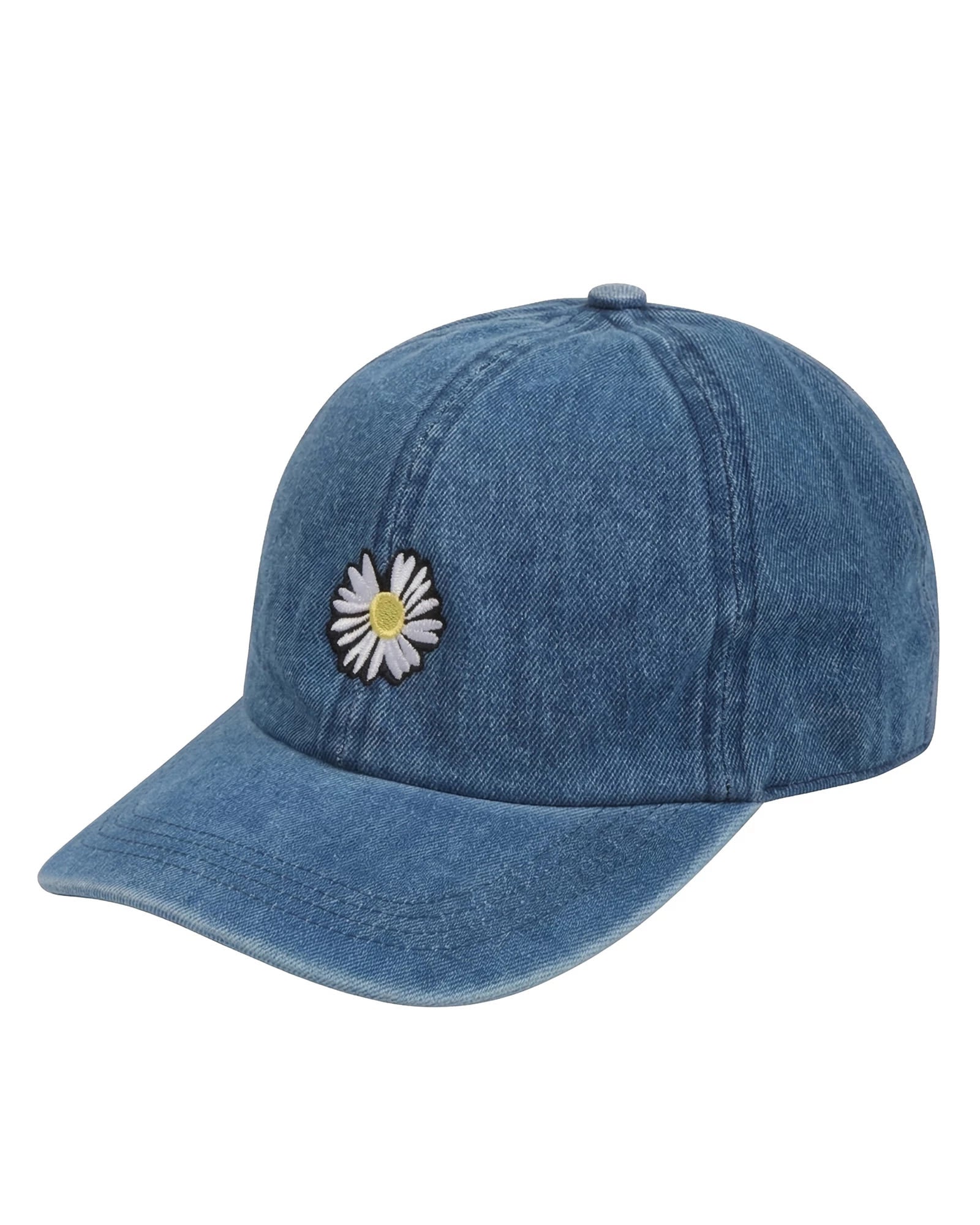 Blue $|& David & Young Daisy Embroidered Baseball Cap - Hanger Front
