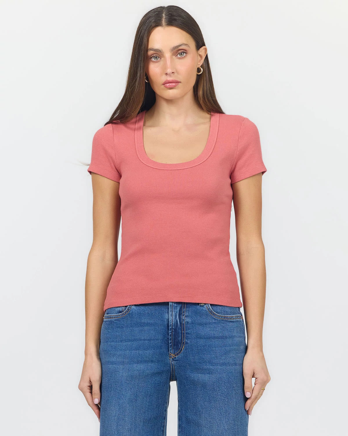 Dusty Cedar $|& Dear John Journee Fitted Tee - VOF Detail