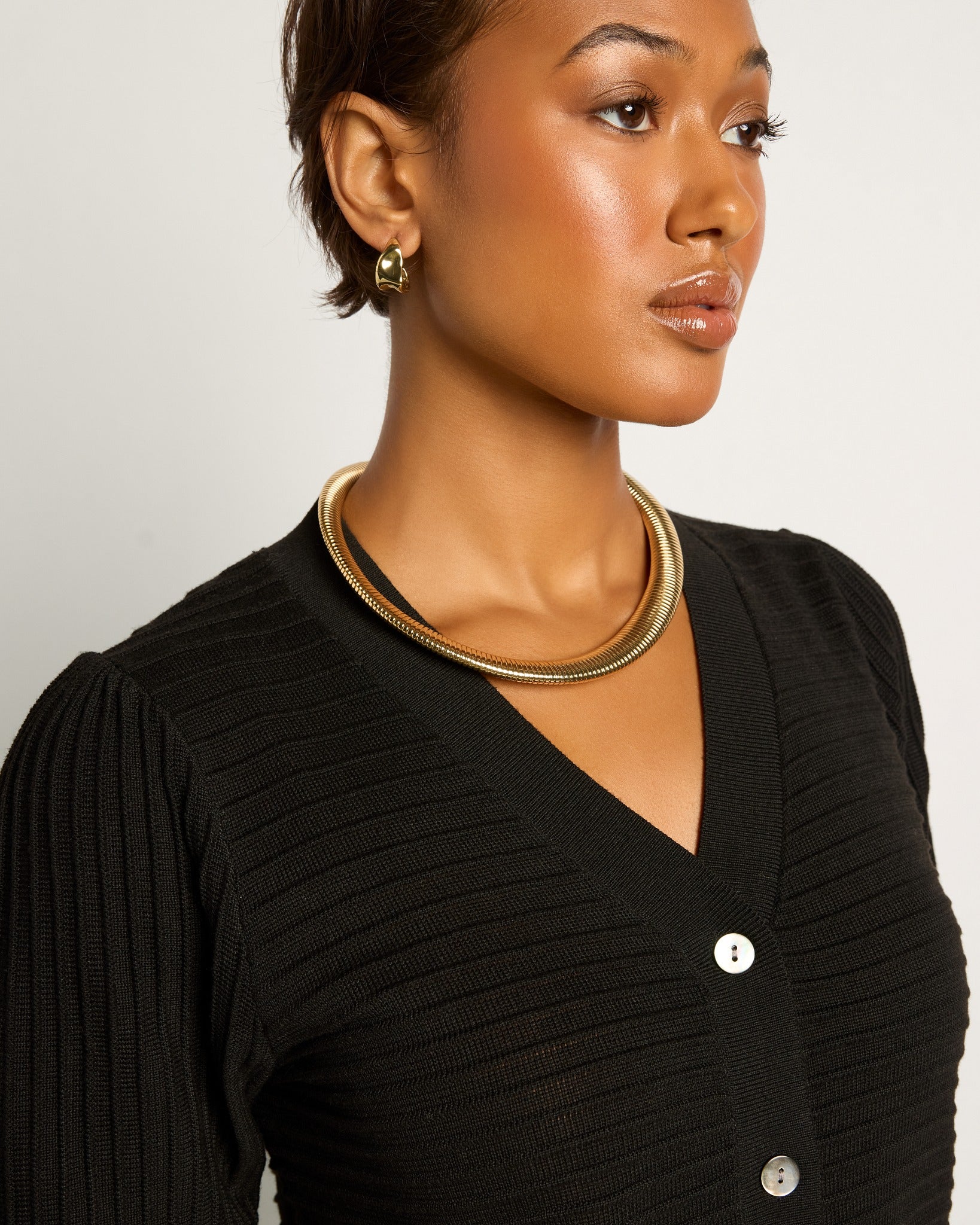 Black $|& SEAS Sunbelt Open Knit Sweater Top - VOF Front