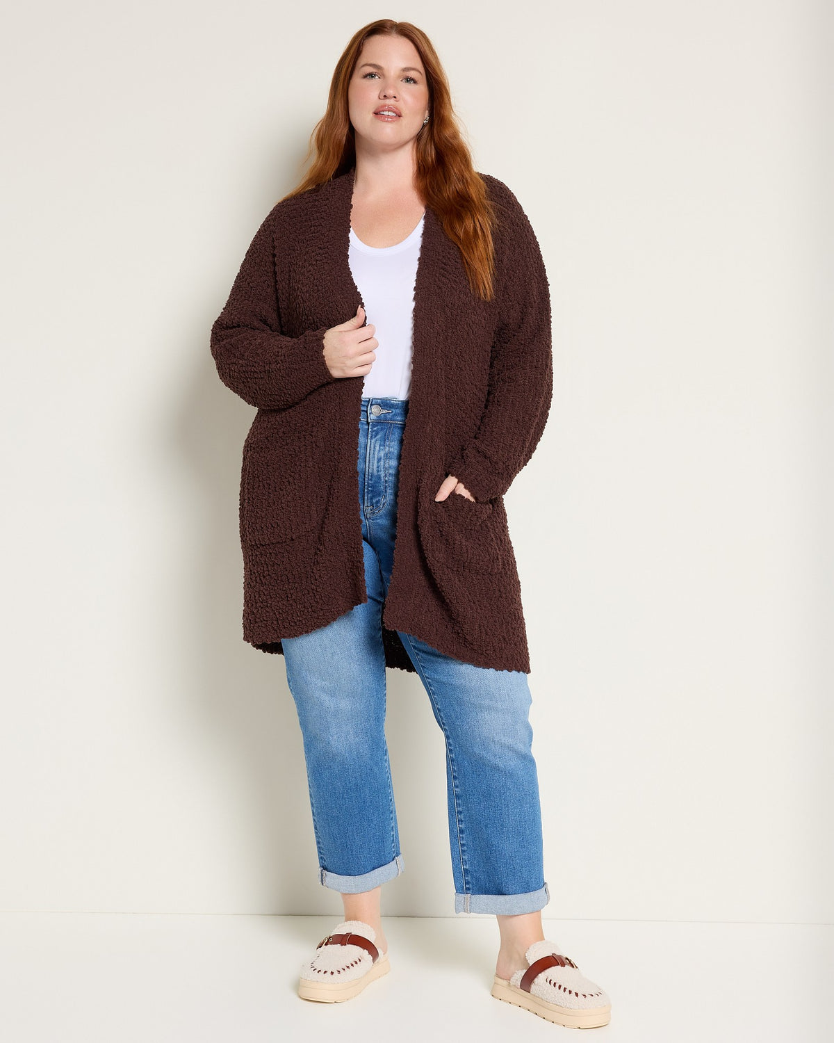 Coffee $|& Bobeau Two Pocket Popcorn Cardigan - UGC On Fig