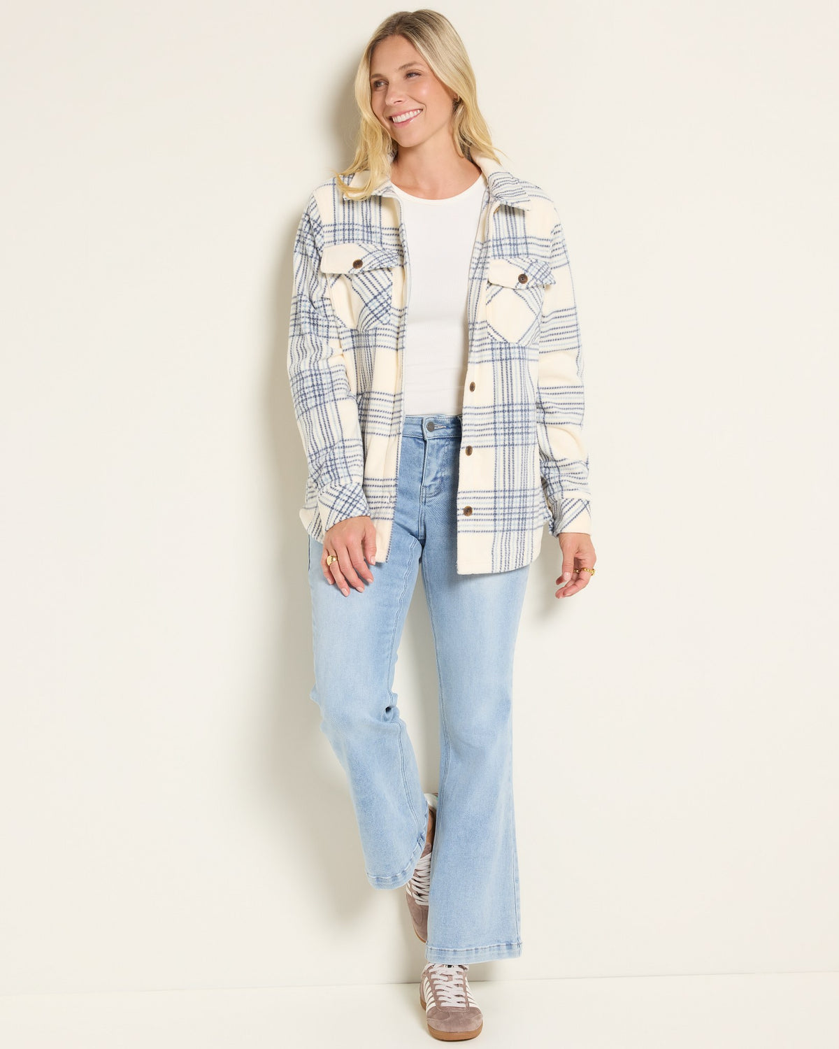Canyon Plaid $|& SEAS Geena Microfleece Shacket - UGC On Fig