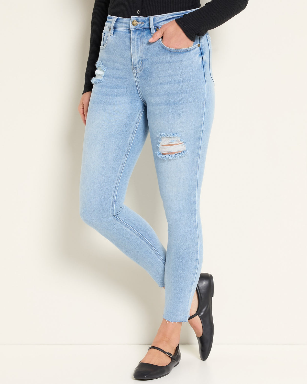 Lakeside $|& Herizon Blake Distressed High Rise Skinny Jean - SOF Front