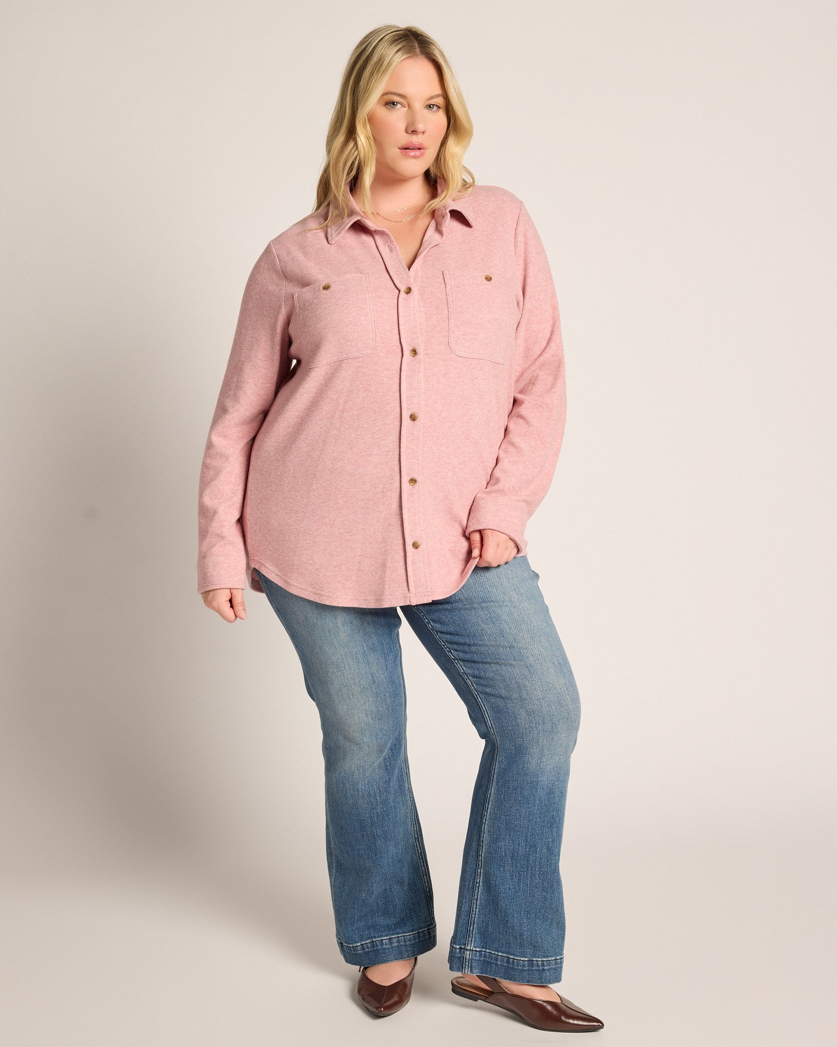 Mauve Pink Heather $|& Thread & Supply Lewis Shirt - UGC On Fig