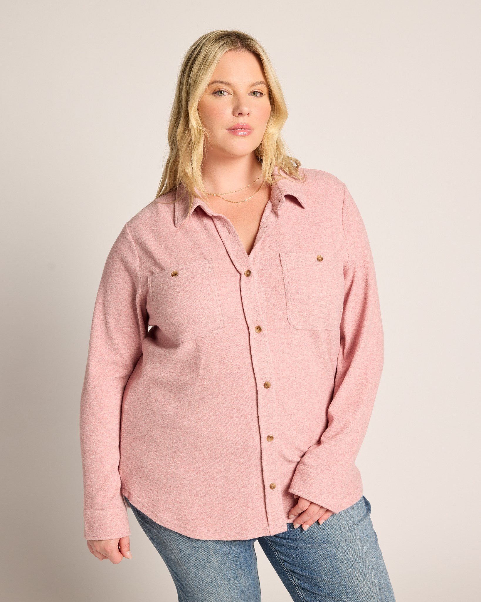 Mauve Pink Heather $|& Thread & Supply Lewis Shirt - SOF Front
